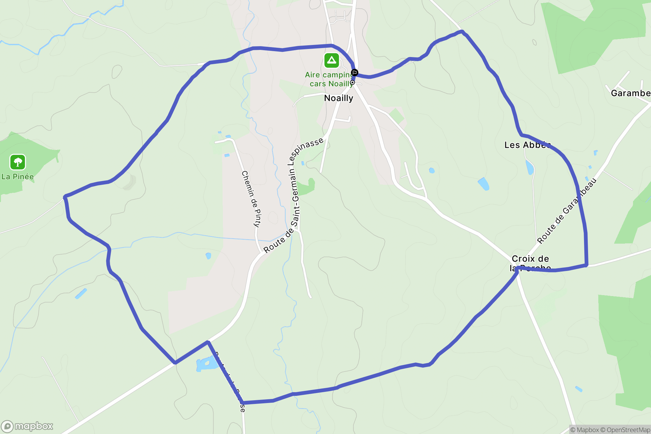 Noailly : carte du parcours de randonnée - France