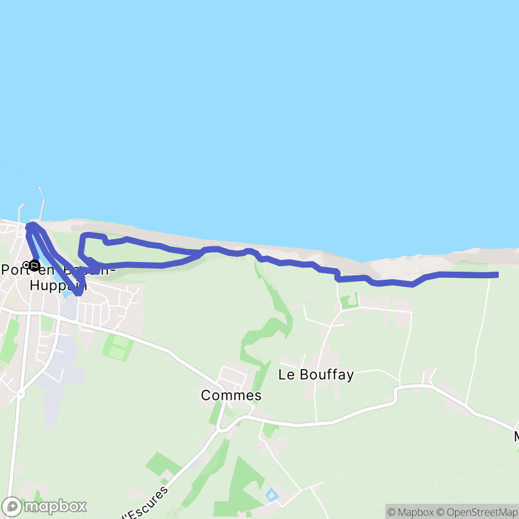 Port-en-Bessin-Huppain : carte du parcours de randonnée - France