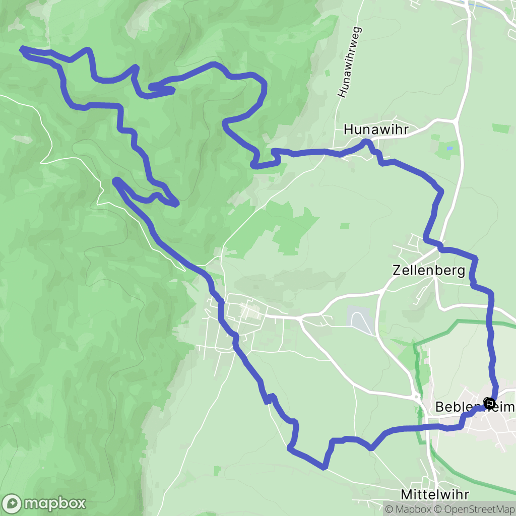 Beblenheim : carte du parcours de randonnée - France