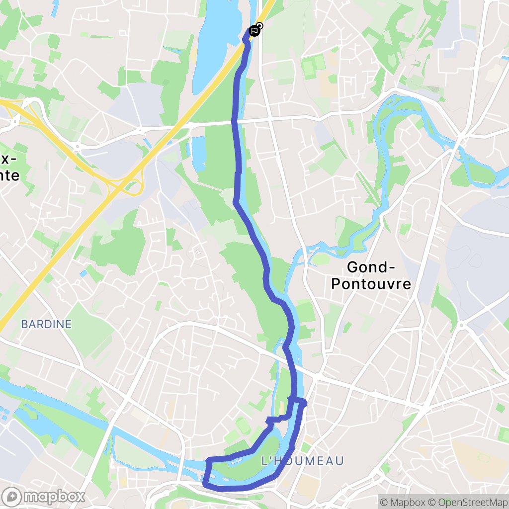 Gond-Pontouvre : carte du parcours de randonnée - France