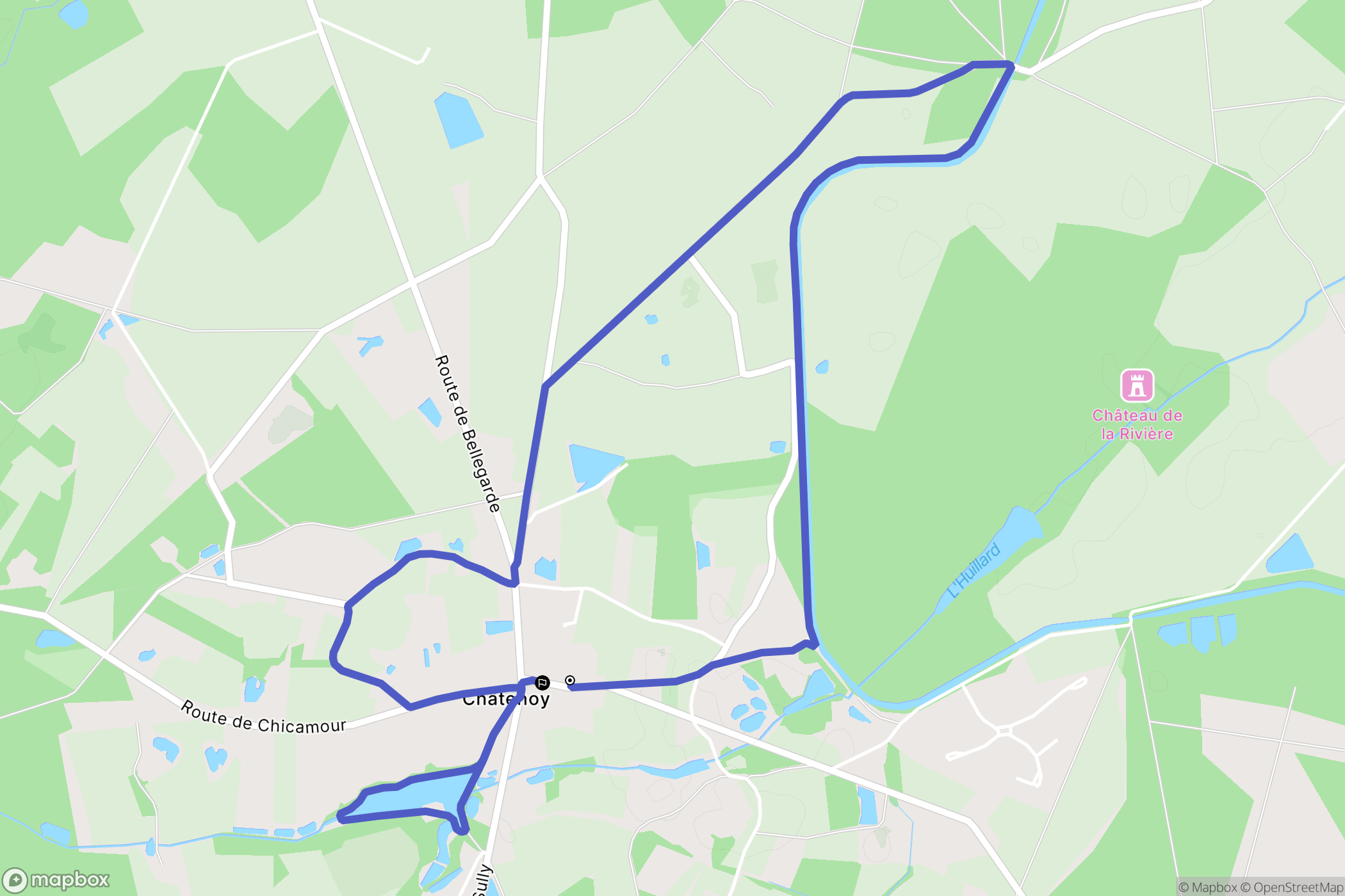 Châtenoy : carte du parcours de randonnée - France