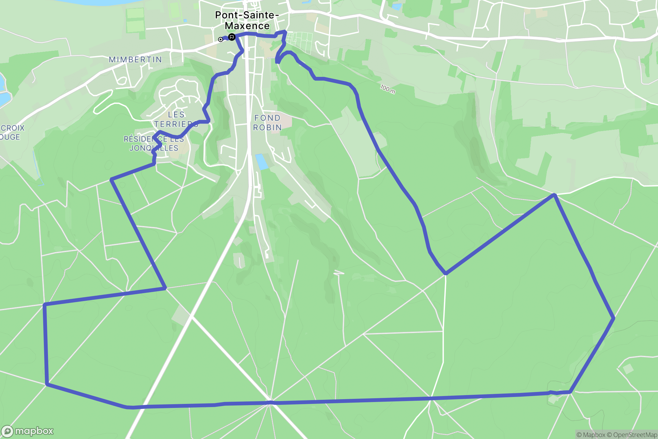 Pont-Sainte-Maxence : carte du parcours de randonnée - France