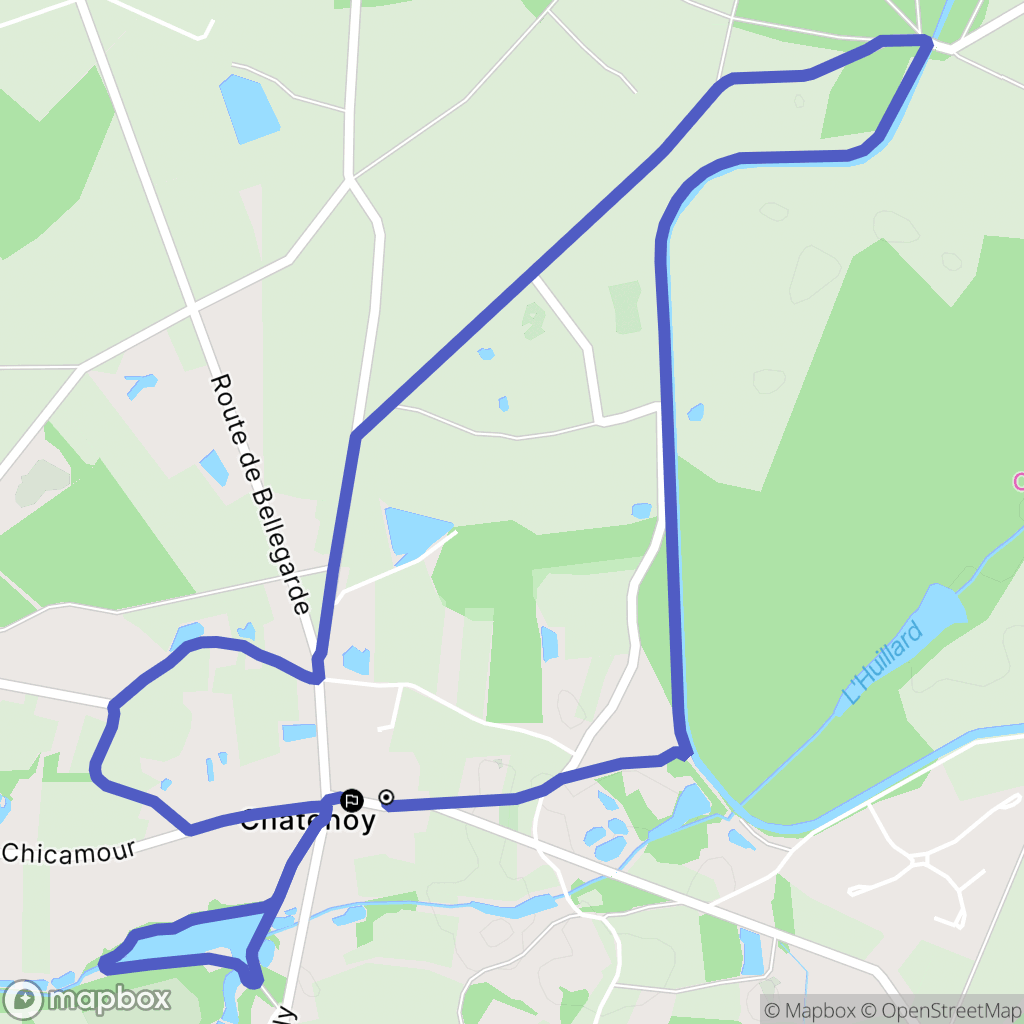 Châtenoy : carte du parcours de randonnée - France