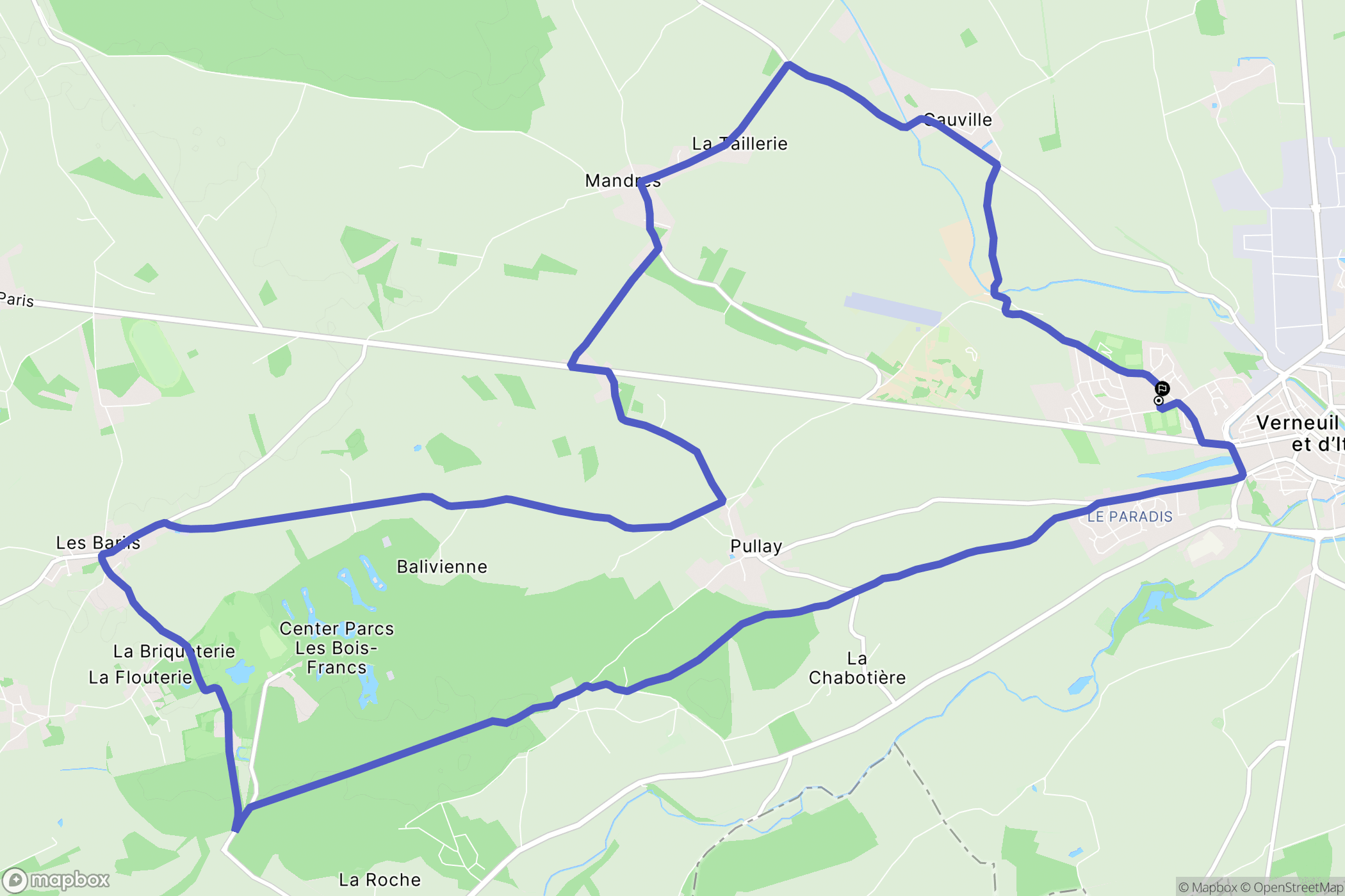 Verneuil d'Avre et d'Iton : carte du parcours de randonnée - France