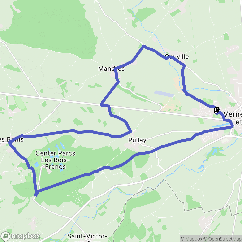 Verneuil d'Avre et d'Iton : carte du parcours de randonnée - France