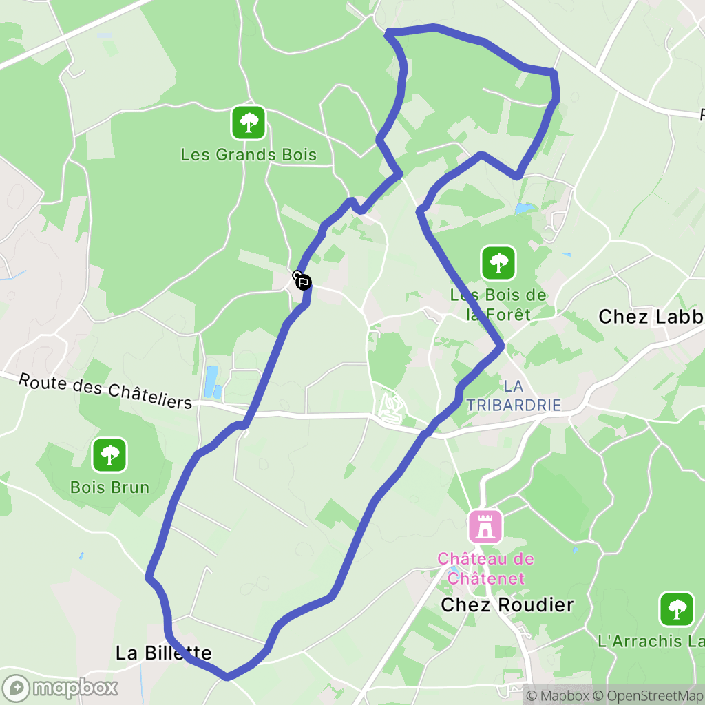 Retaud : carte du parcours de randonnée - France