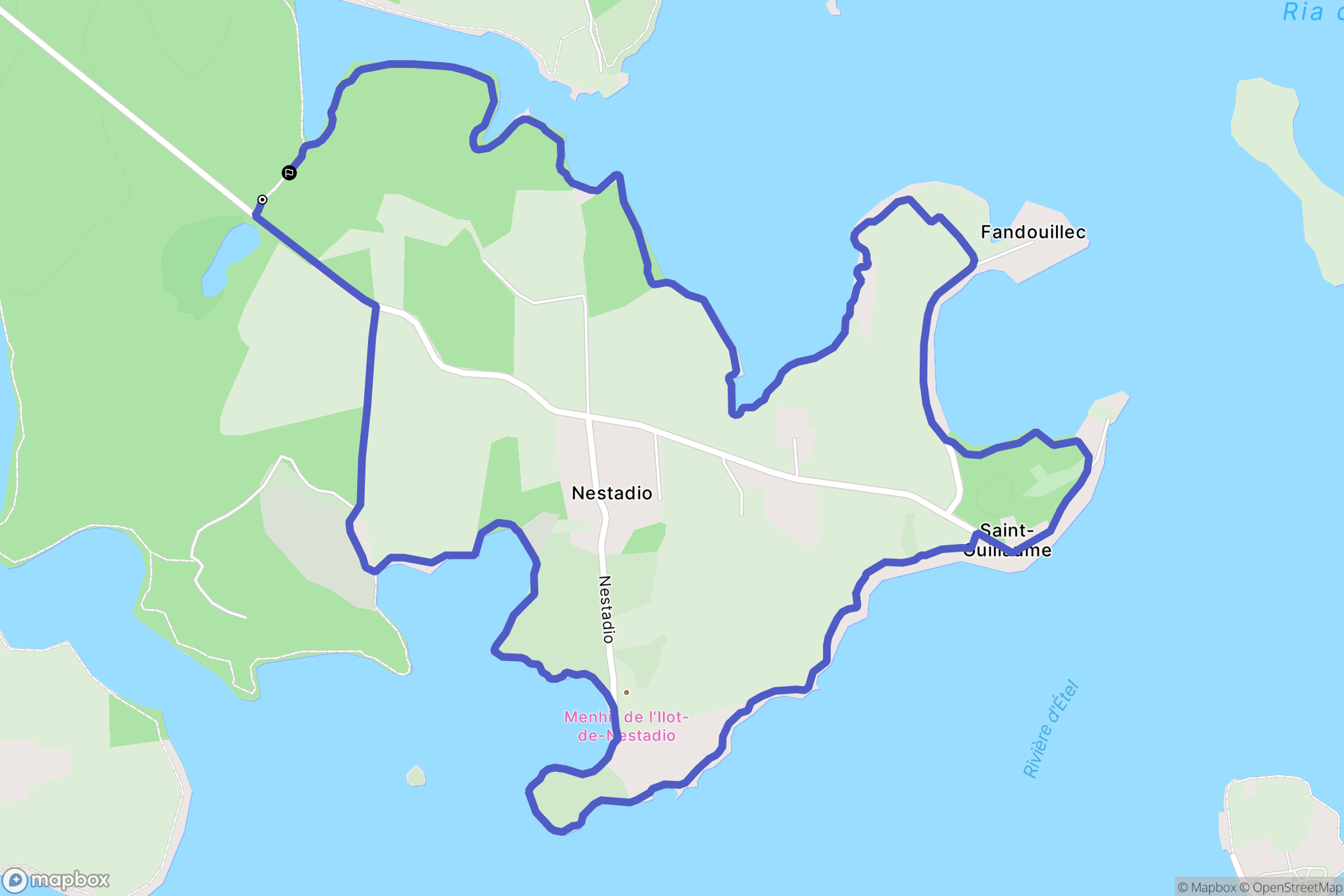 Plouhinec : carte du parcours de randonnée - France
