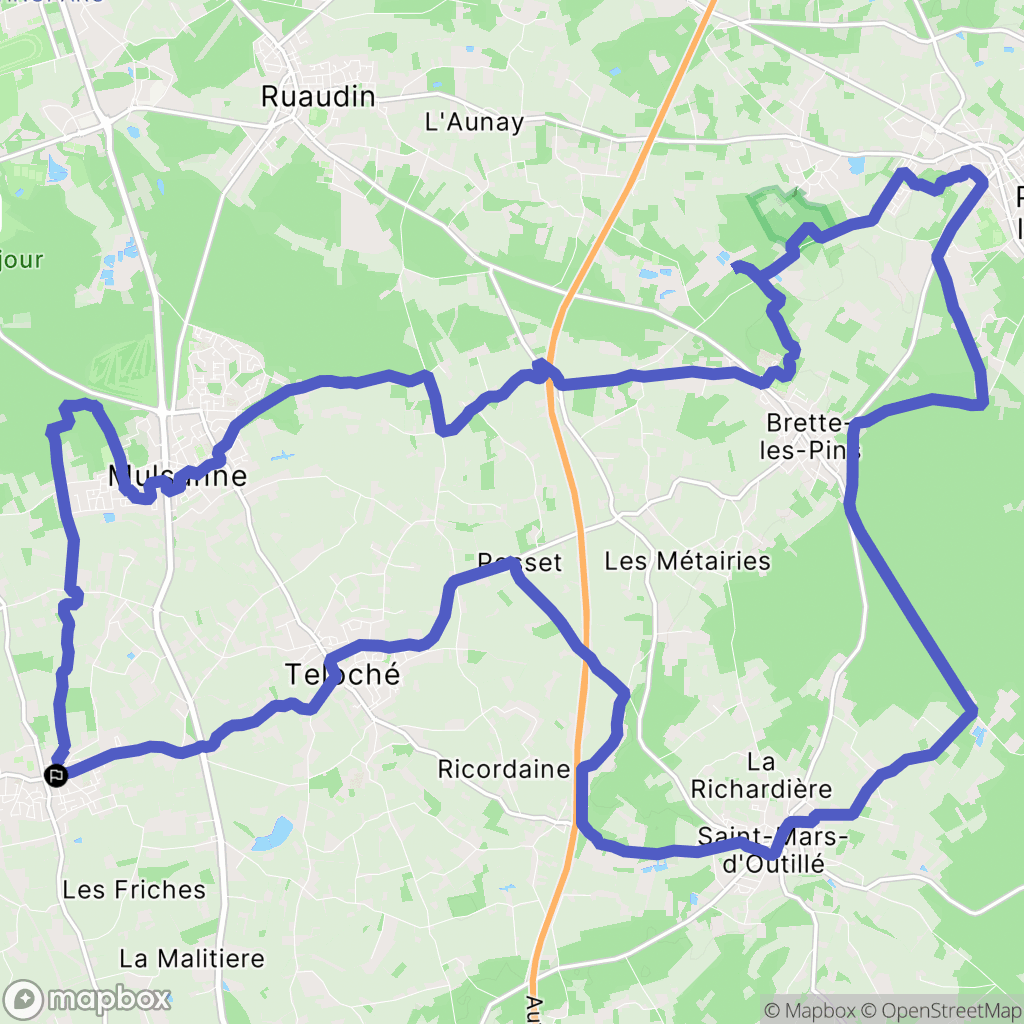 Laigné-en-Belin : carte du parcours de randonnée - France