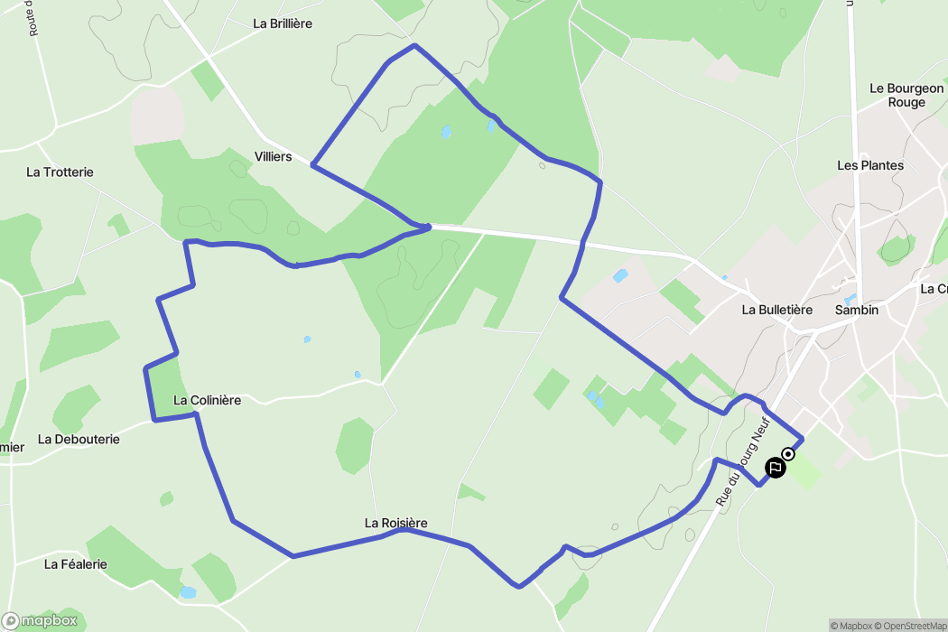 Sambin : carte du parcours de randonnée - France