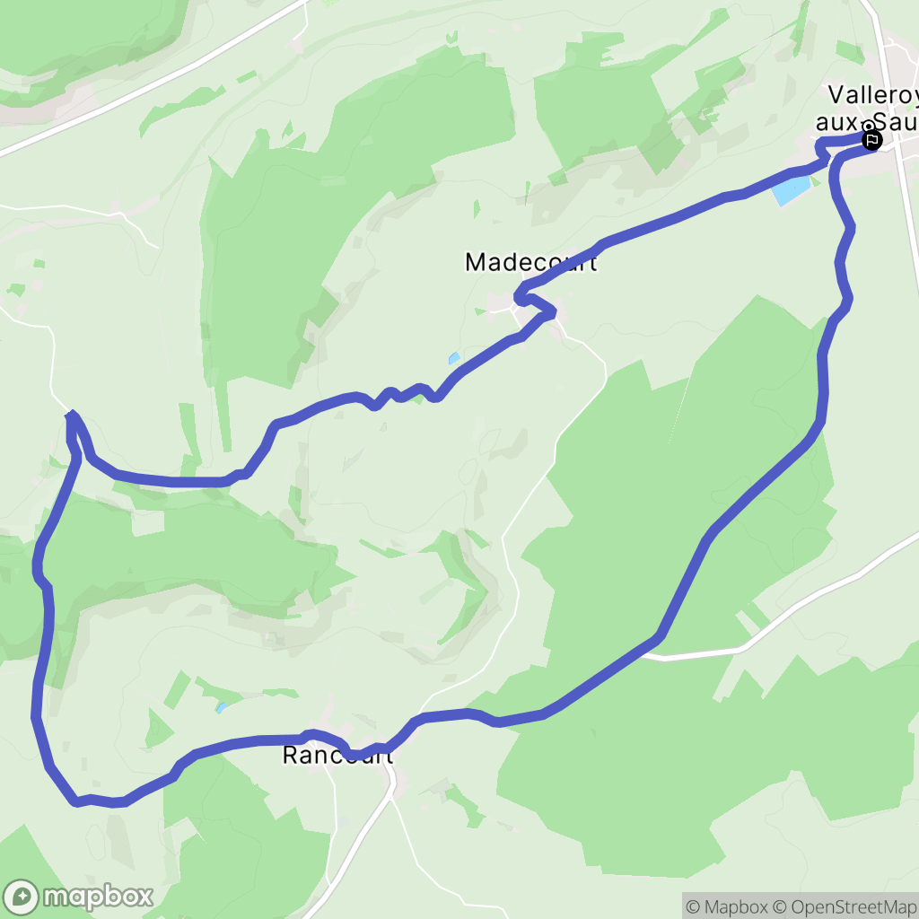 Valleroy-aux-Saules : carte du parcours de randonnée - France