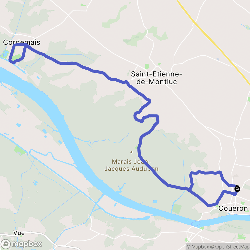 Couëron : carte du parcours de randonnée - France