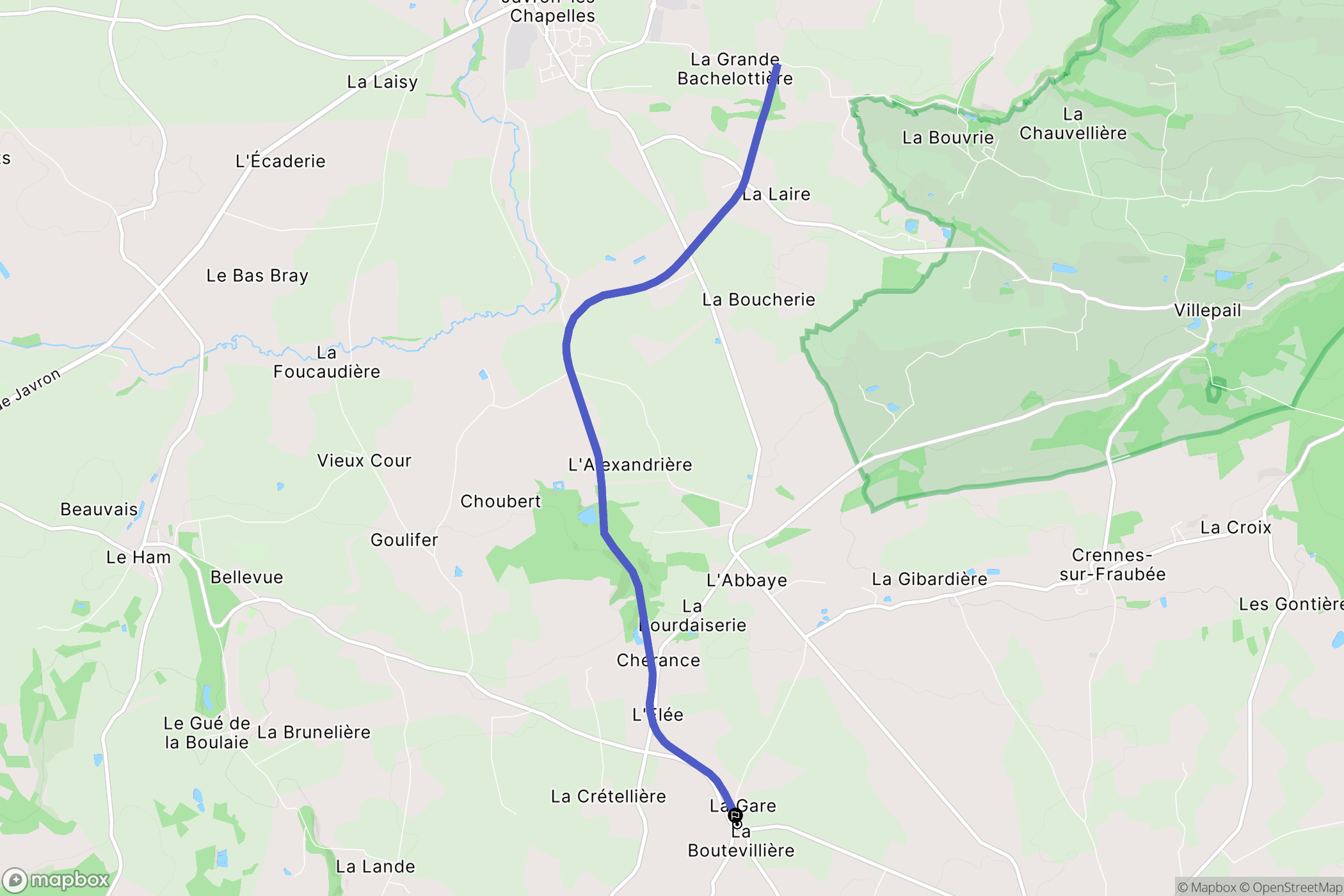 Le Ham : carte du parcours de randonnée - France