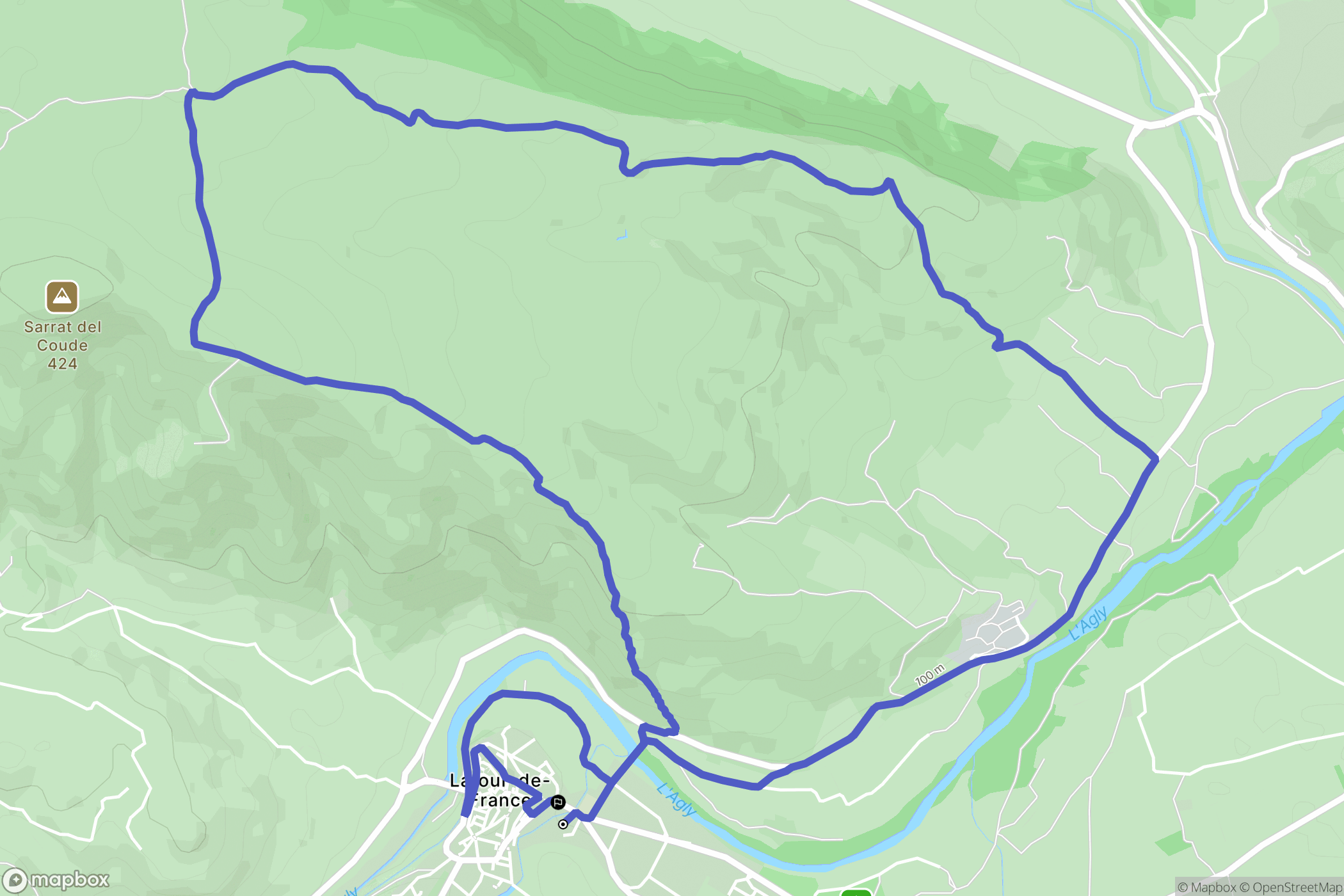 Latour-de-France : carte du parcours de randonnée - France