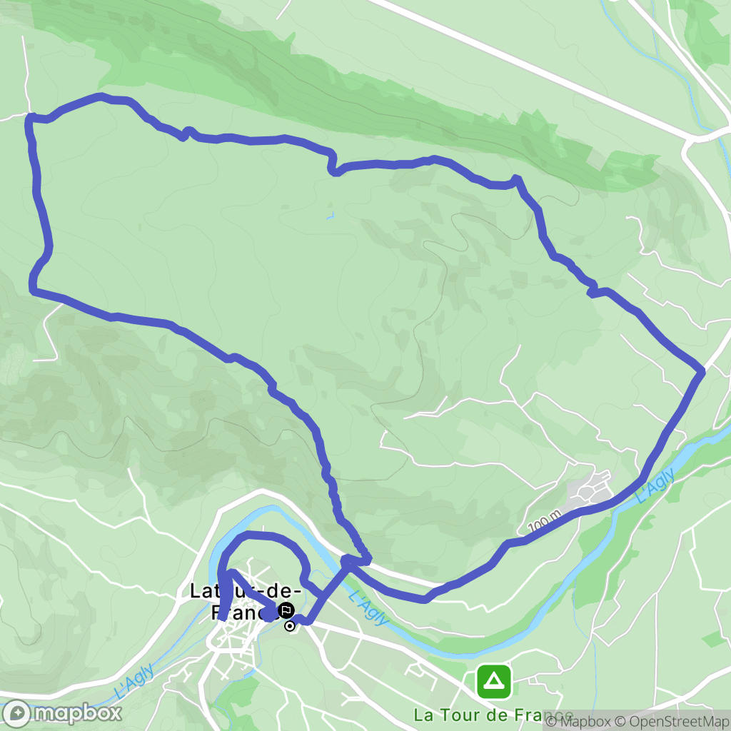 Latour-de-France : carte du parcours de randonnée - France