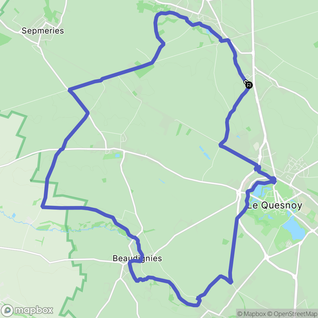 Orsinval : carte du parcours de randonnée - France