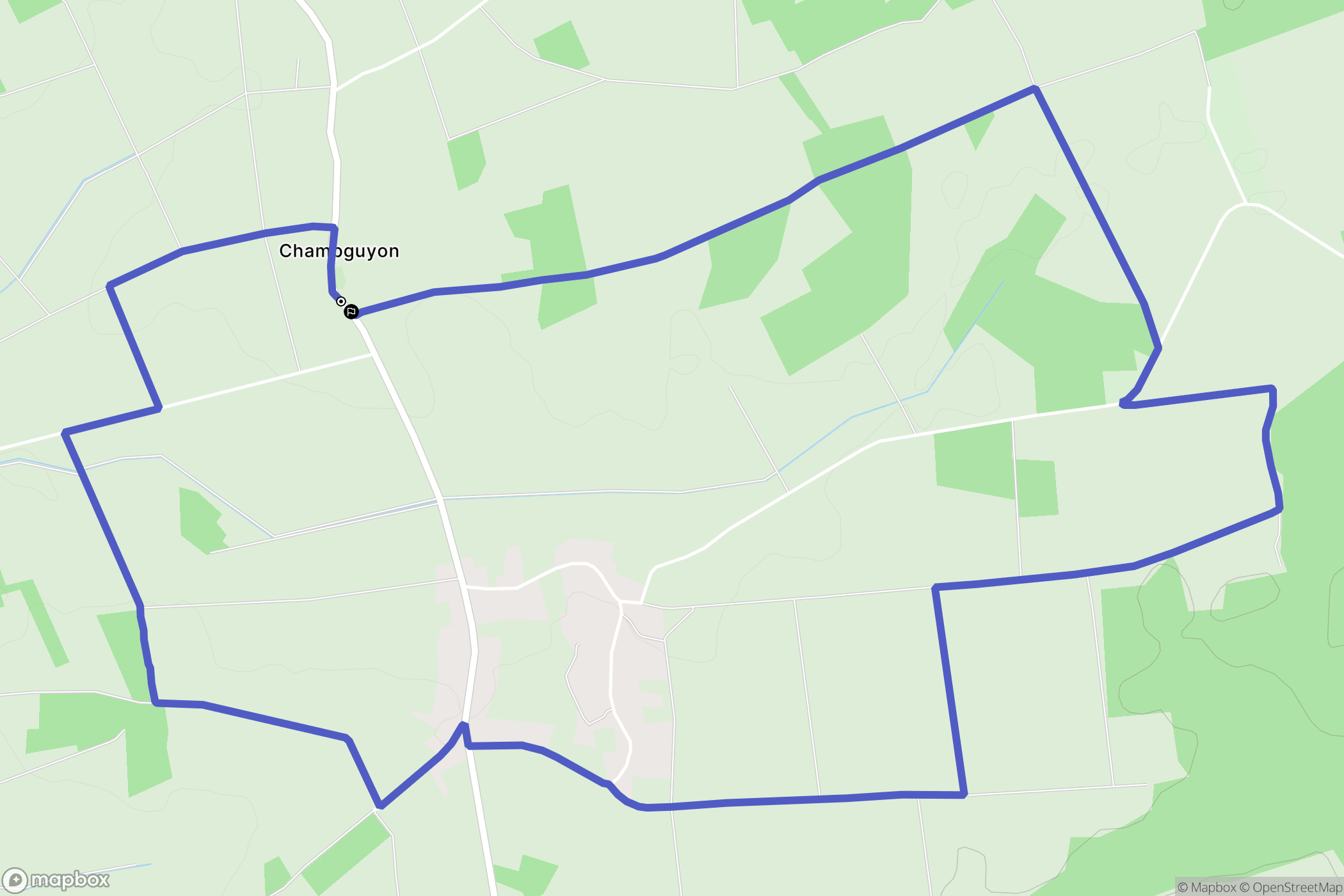 Champguyon : carte du parcours de randonnée - France