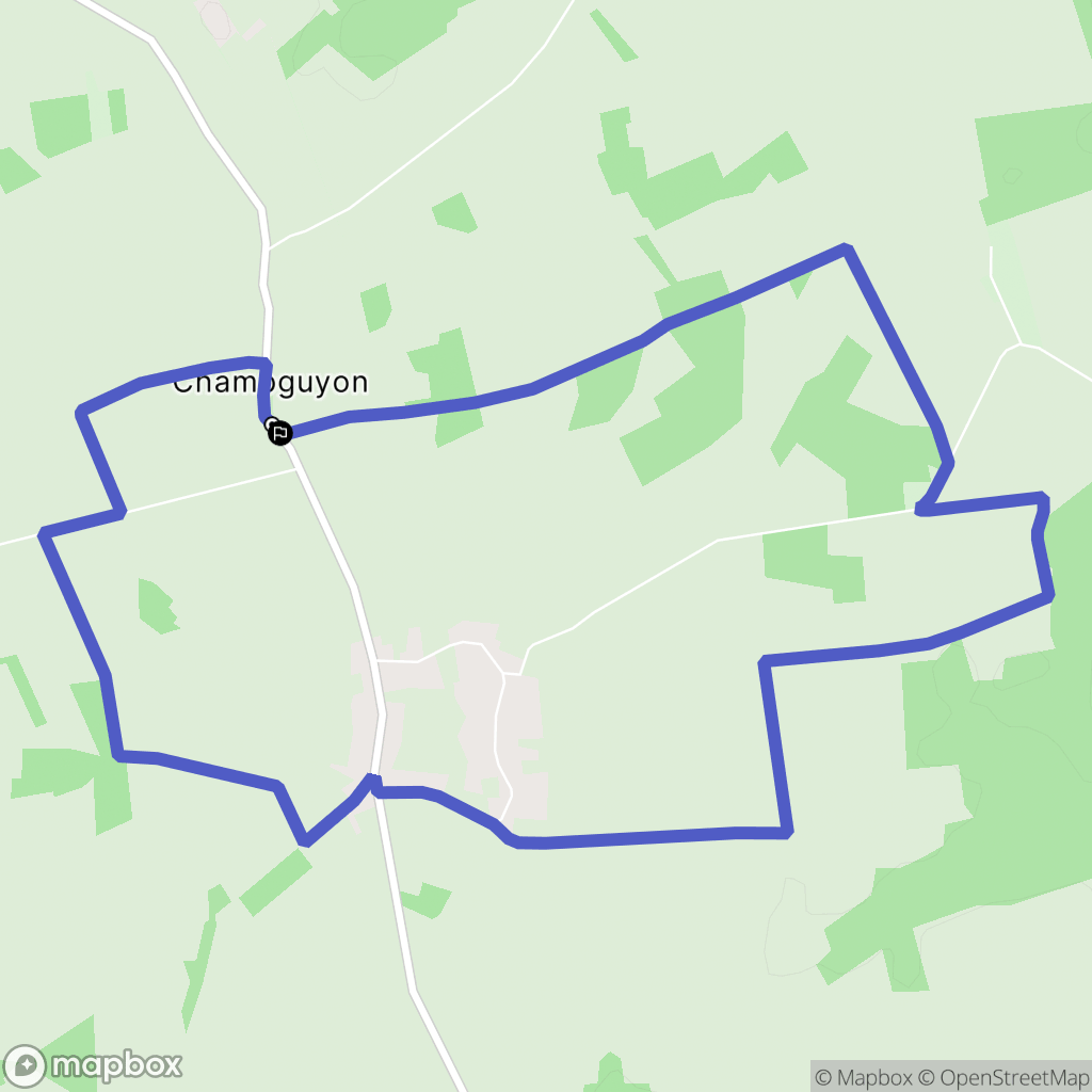 Champguyon : carte du parcours de randonnée - France