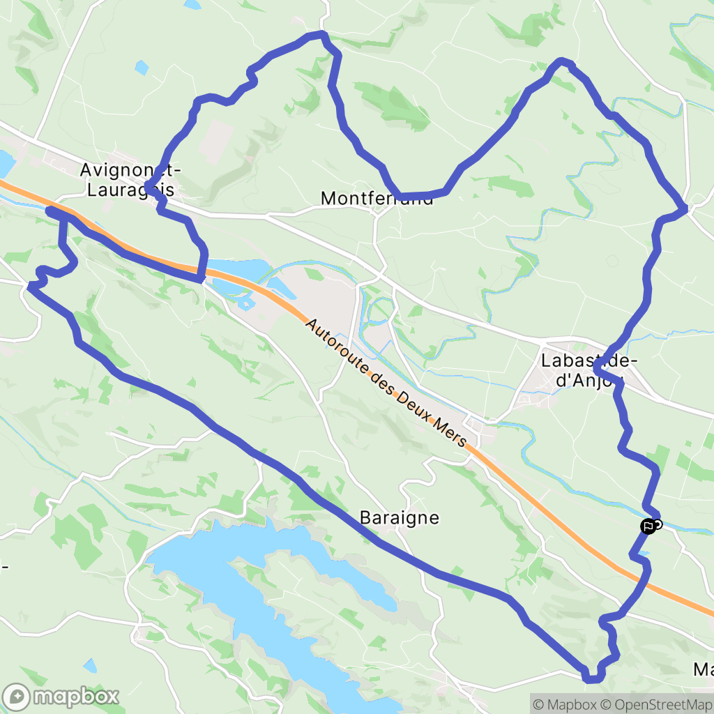 Mas-Saintes-Puelles : carte du parcours de randonnée - France