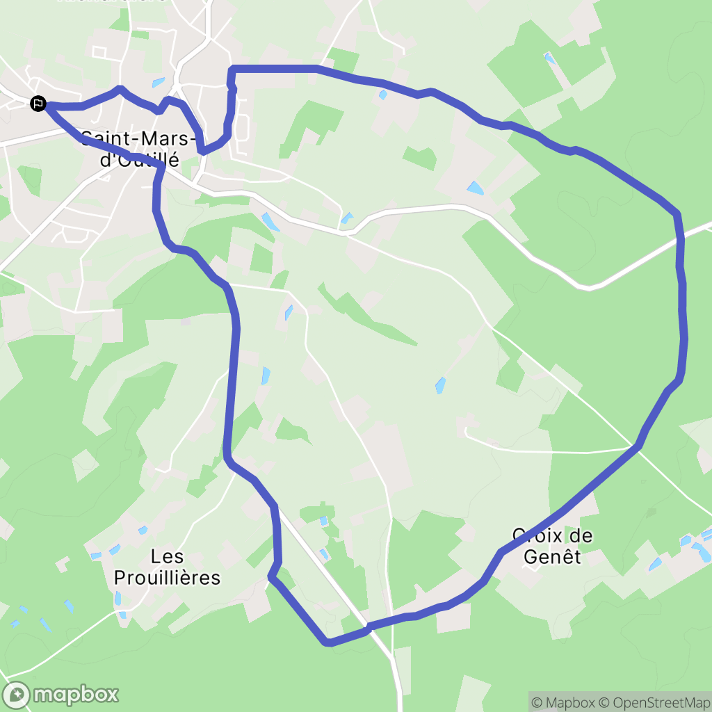 Saint-Mars-d'Outillé : carte du parcours de randonnée - France
