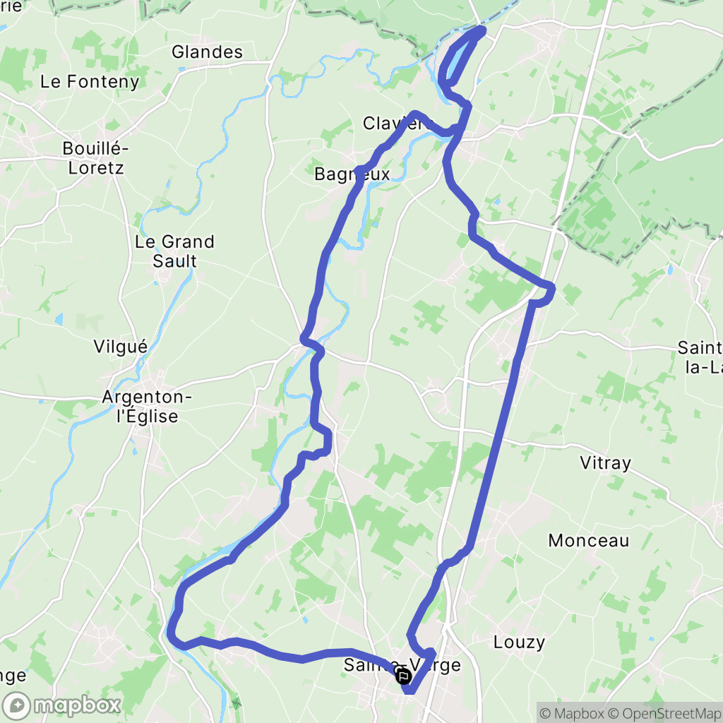 Sainte-Verge : carte du parcours de randonnée - France