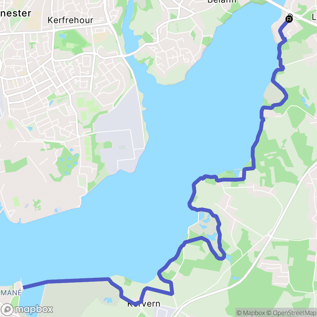 Kervignac : carte du parcours de randonnée - France