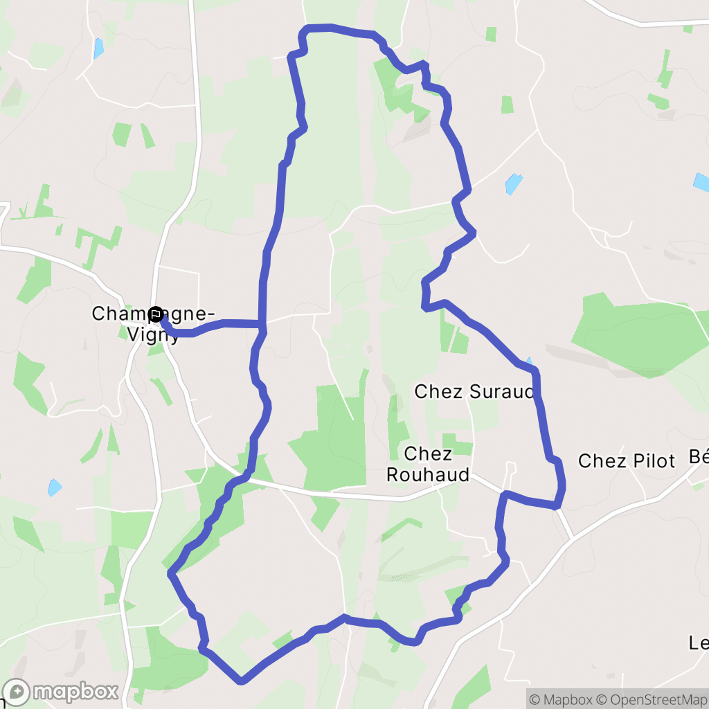 Champagne-Vigny : carte du parcours de randonnée - France