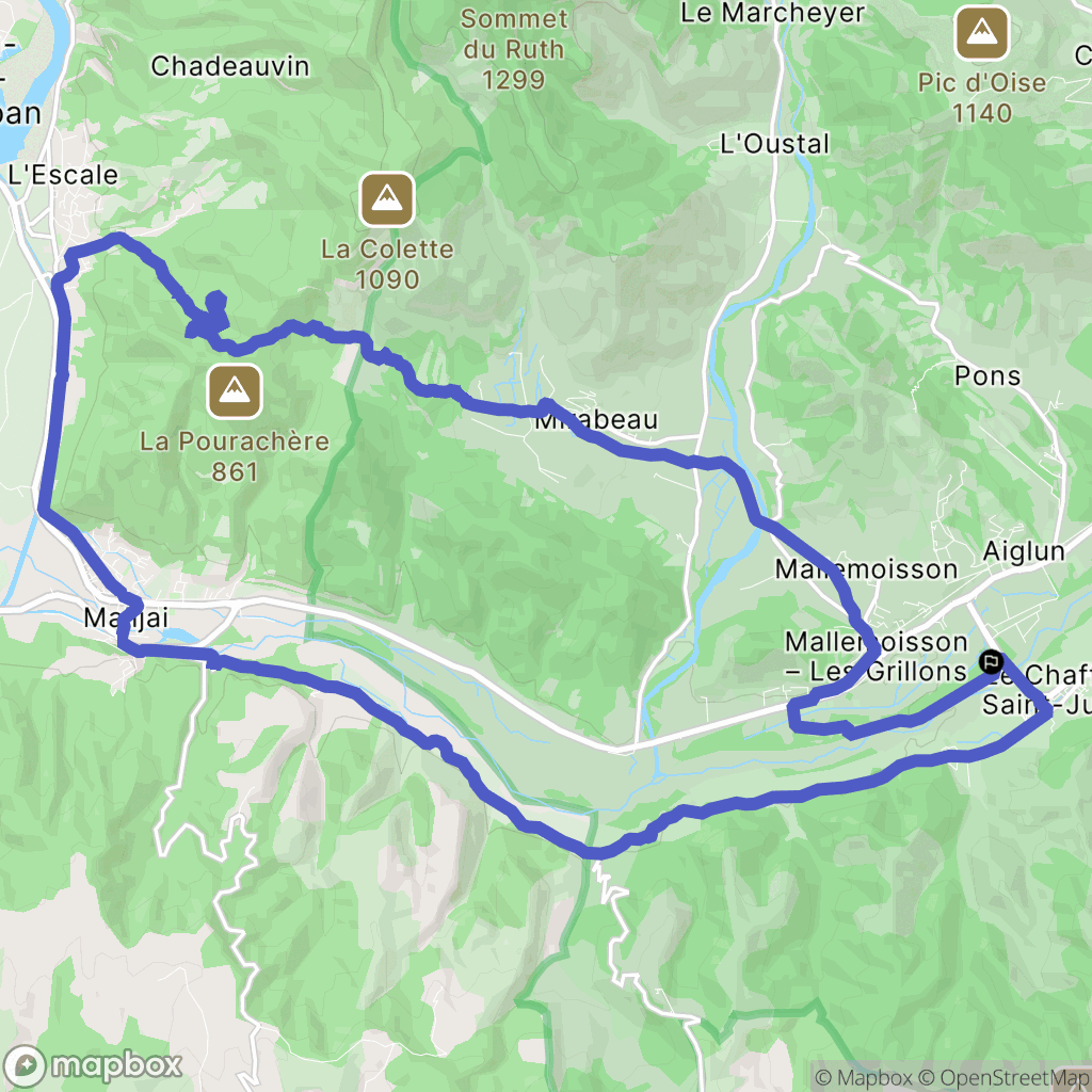 Mallemoisson : carte du parcours de randonnée - France