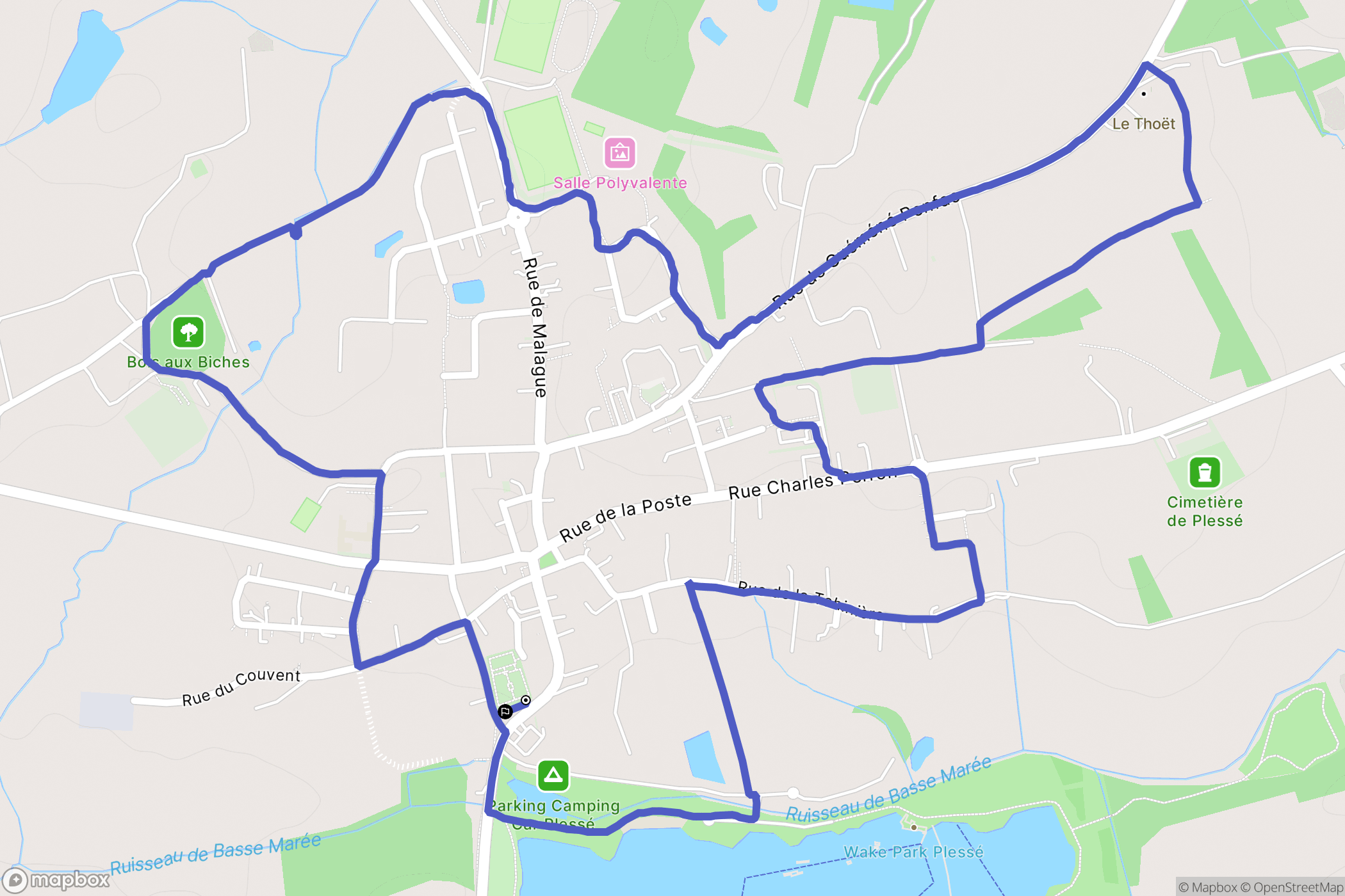 Plesse : carte du parcours de randonnée - France