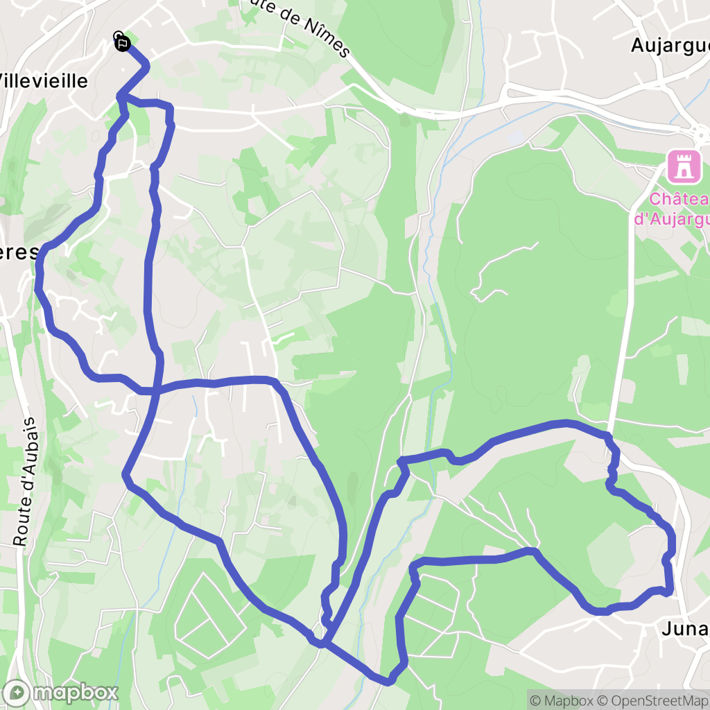 Villevieille : carte du parcours de randonnée - France