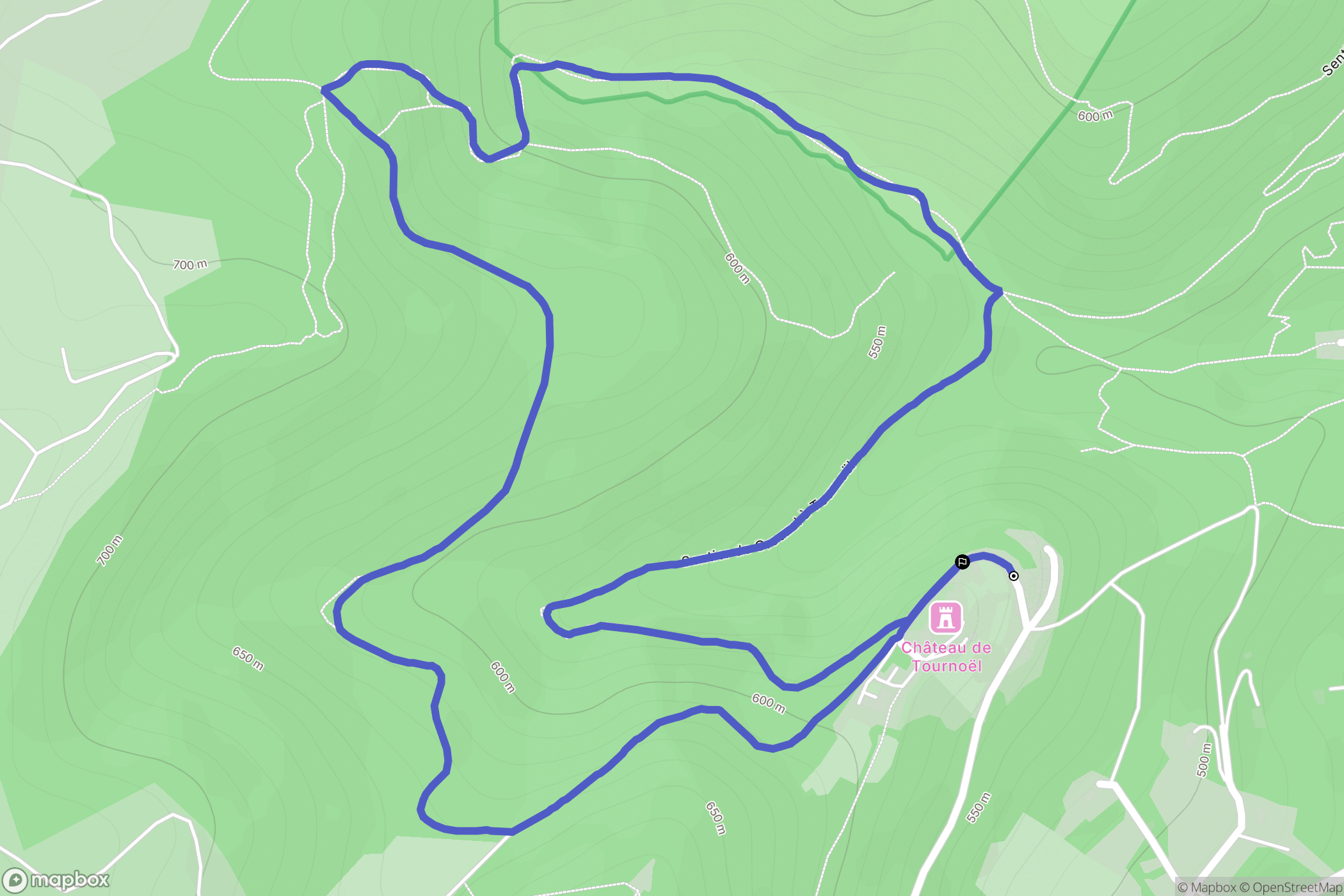 Volvic : carte du parcours de randonnée - France