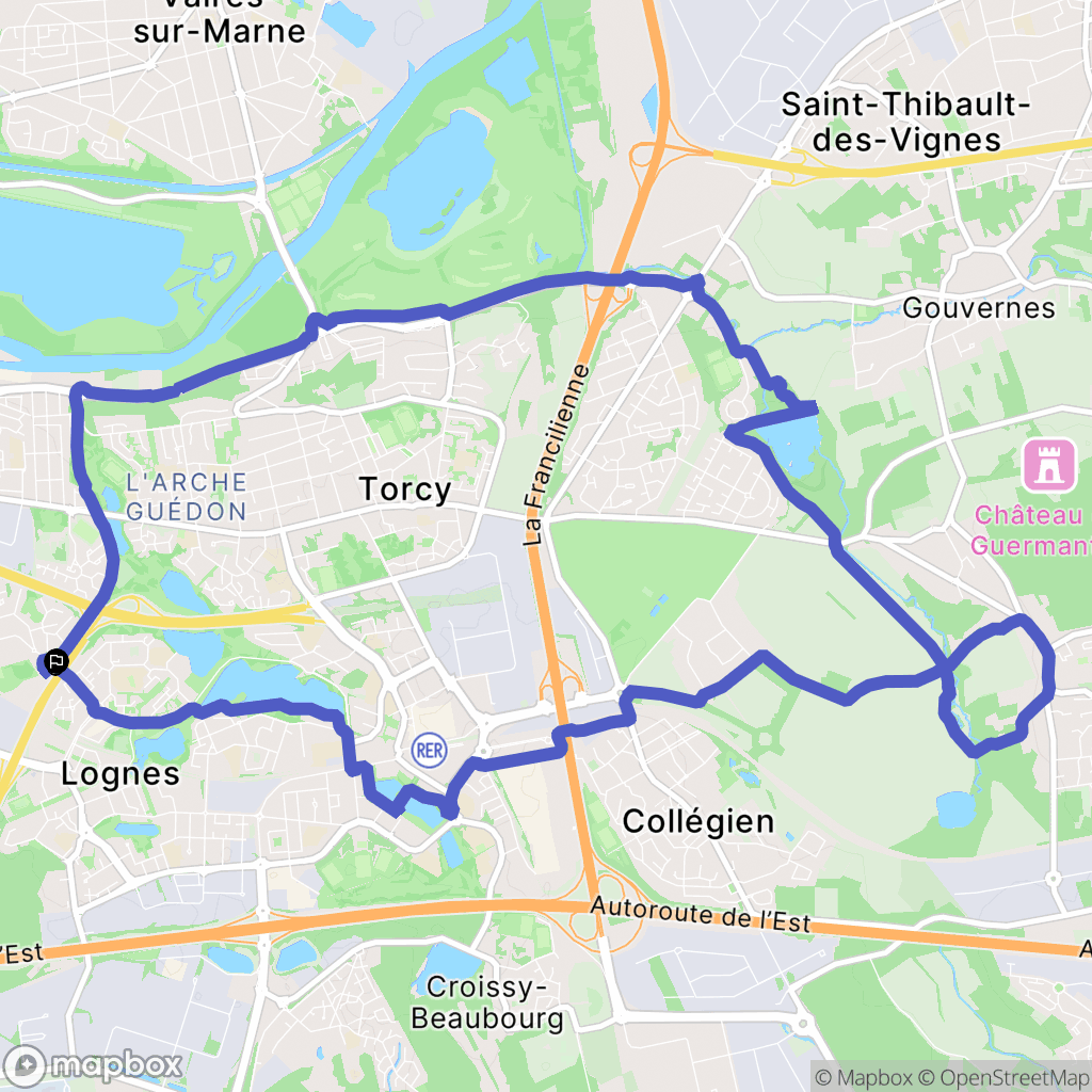 Noisiel : carte du parcours de randonnée - France