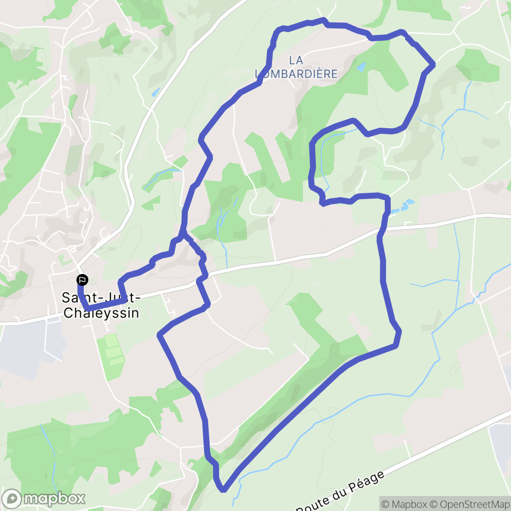 Saint-Just-Chaleyssin : carte du parcours de randonnée - France