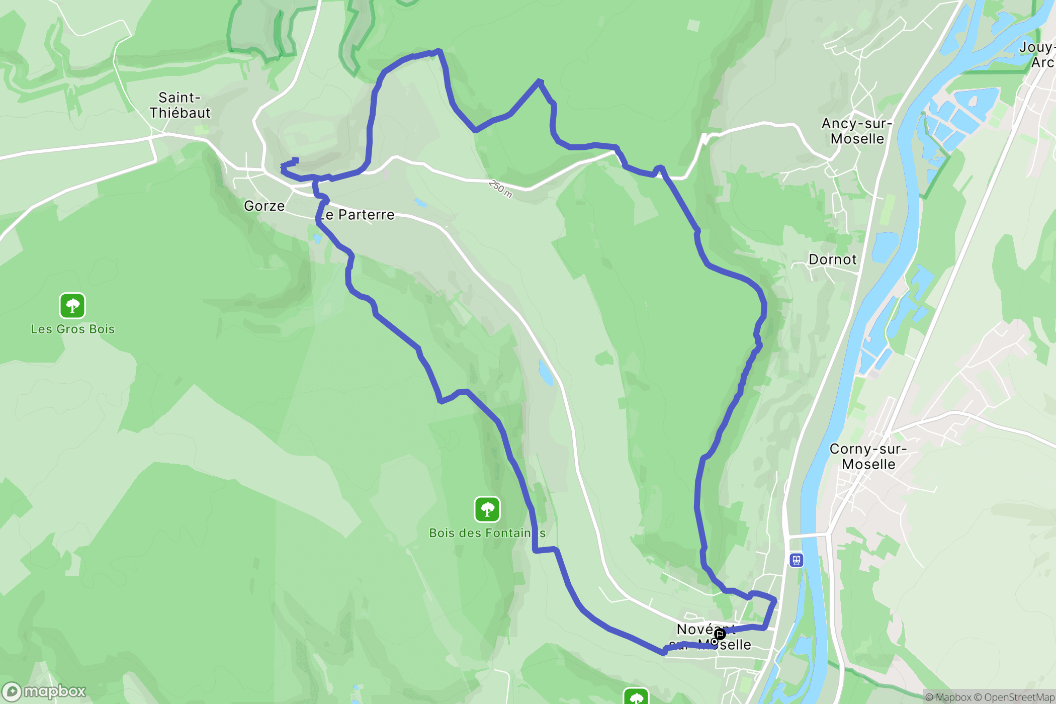 Novéant-sur-Moselle : carte du parcours de randonnée - France