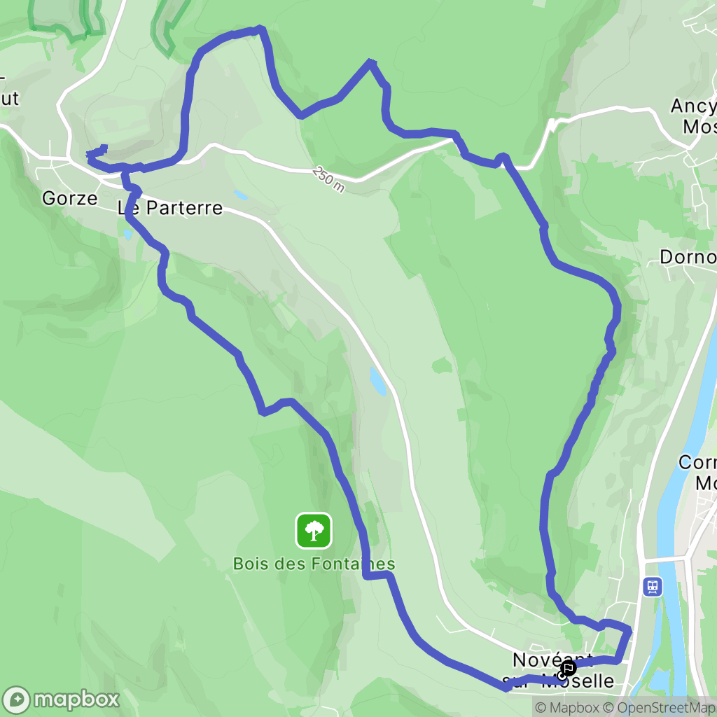 Novéant-sur-Moselle : carte du parcours de randonnée - France
