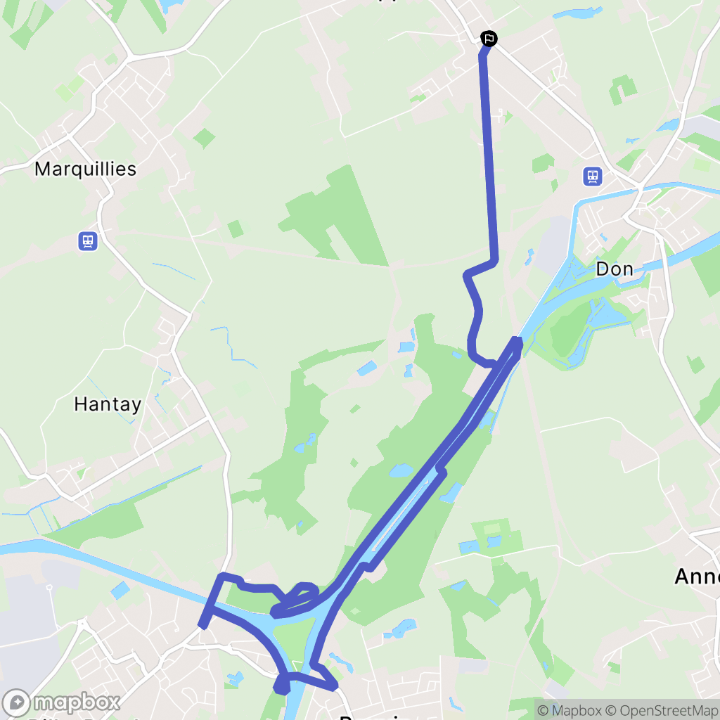 Sainghin-en-Weppes : carte du parcours de randonnée - France