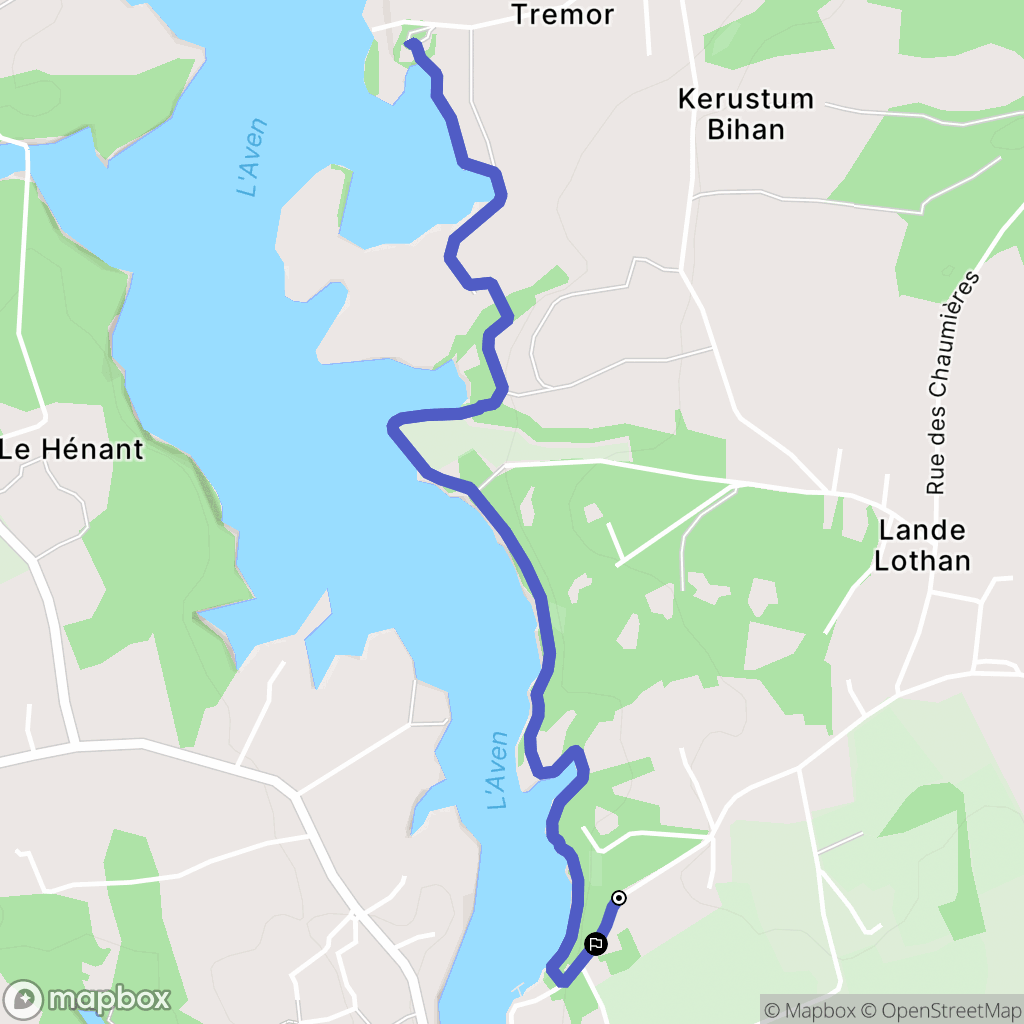 Riec-sur-Bélon : carte du parcours de randonnée - France