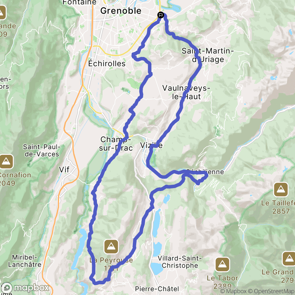 Gières : carte du parcours de randonnée - France