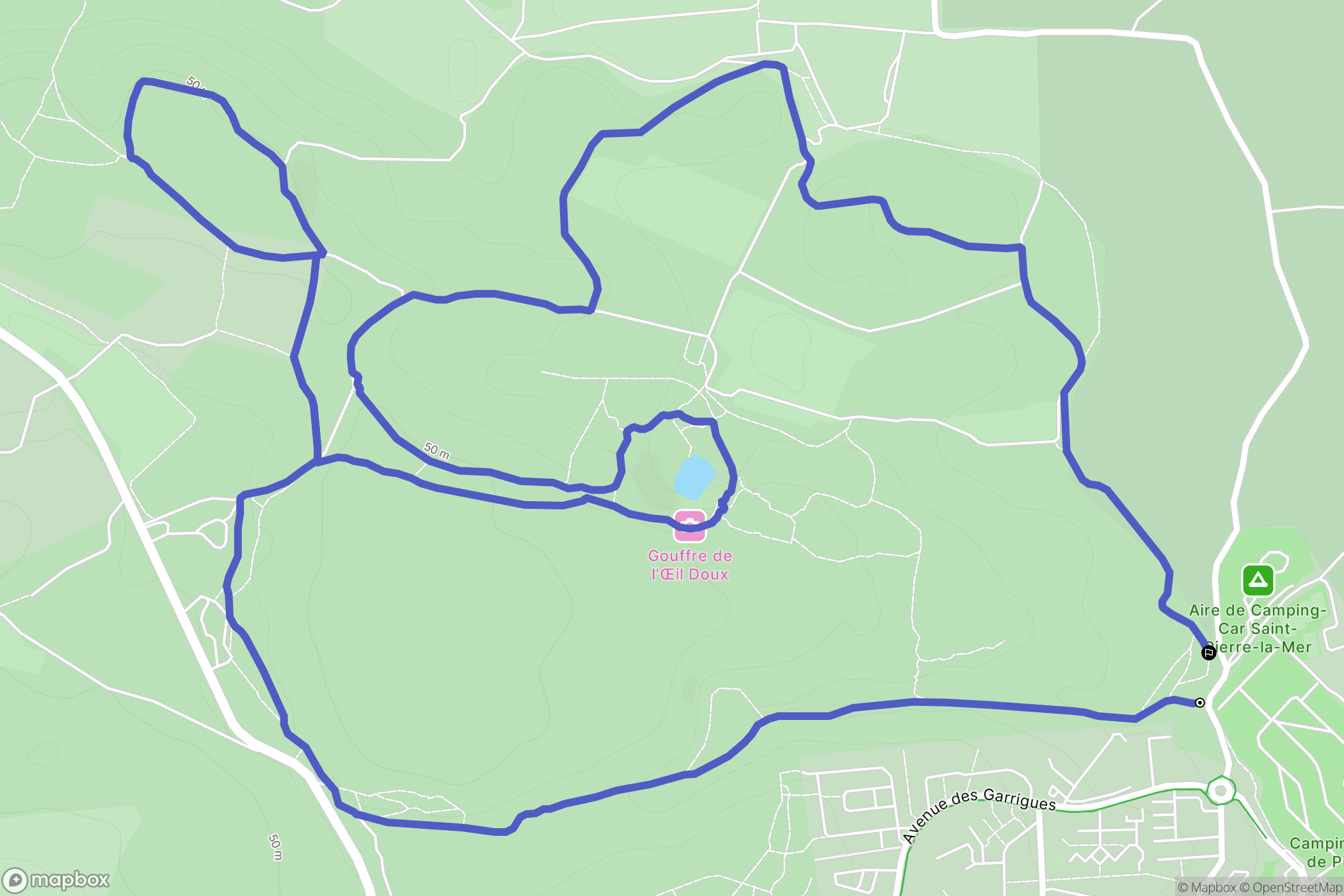 Fleury : carte du parcours de randonnée - France