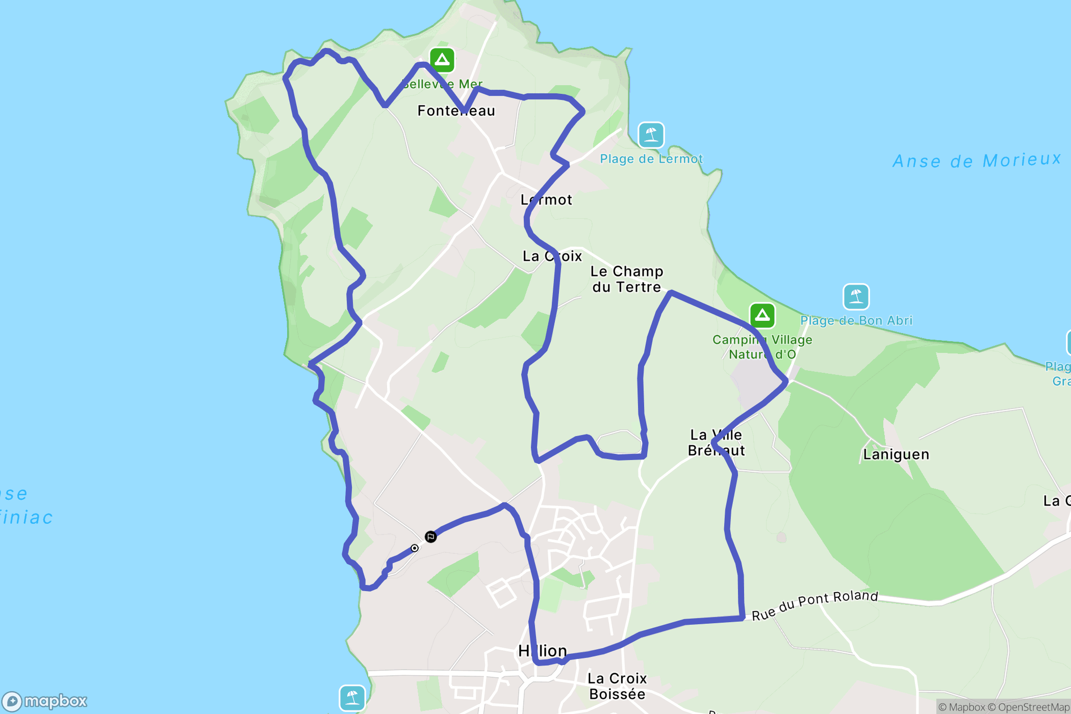 Hillion : carte du parcours de randonnée - France