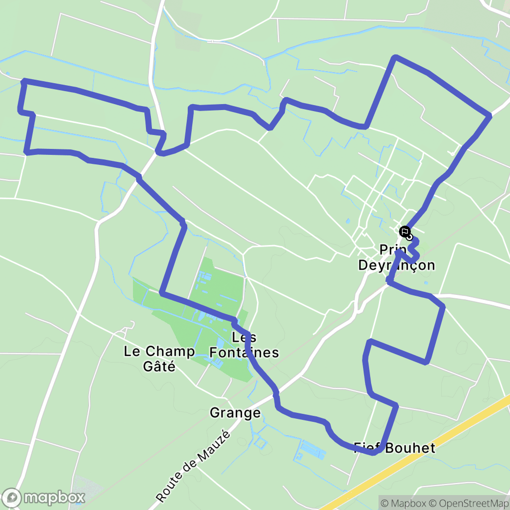 Prin-Deyrançon : carte du parcours de randonnée - France