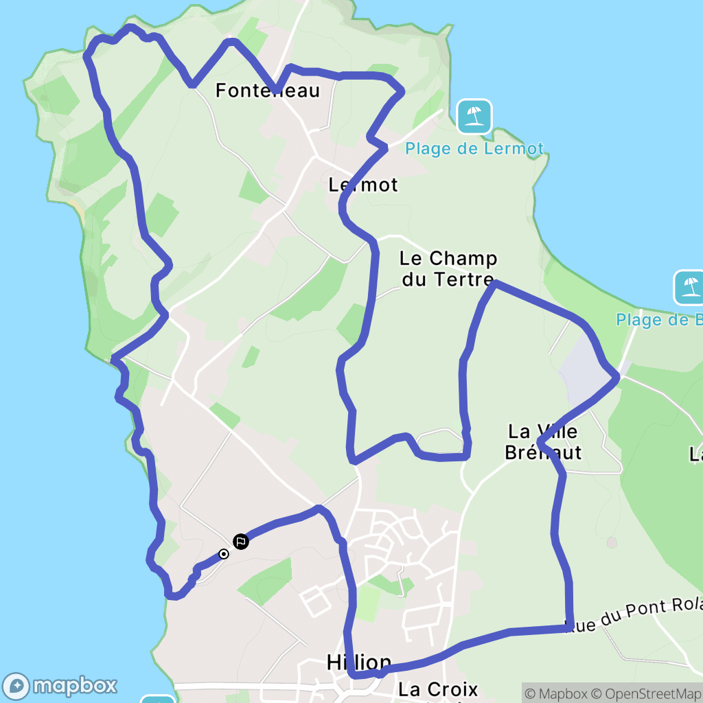 Hillion : carte du parcours de randonnée - France