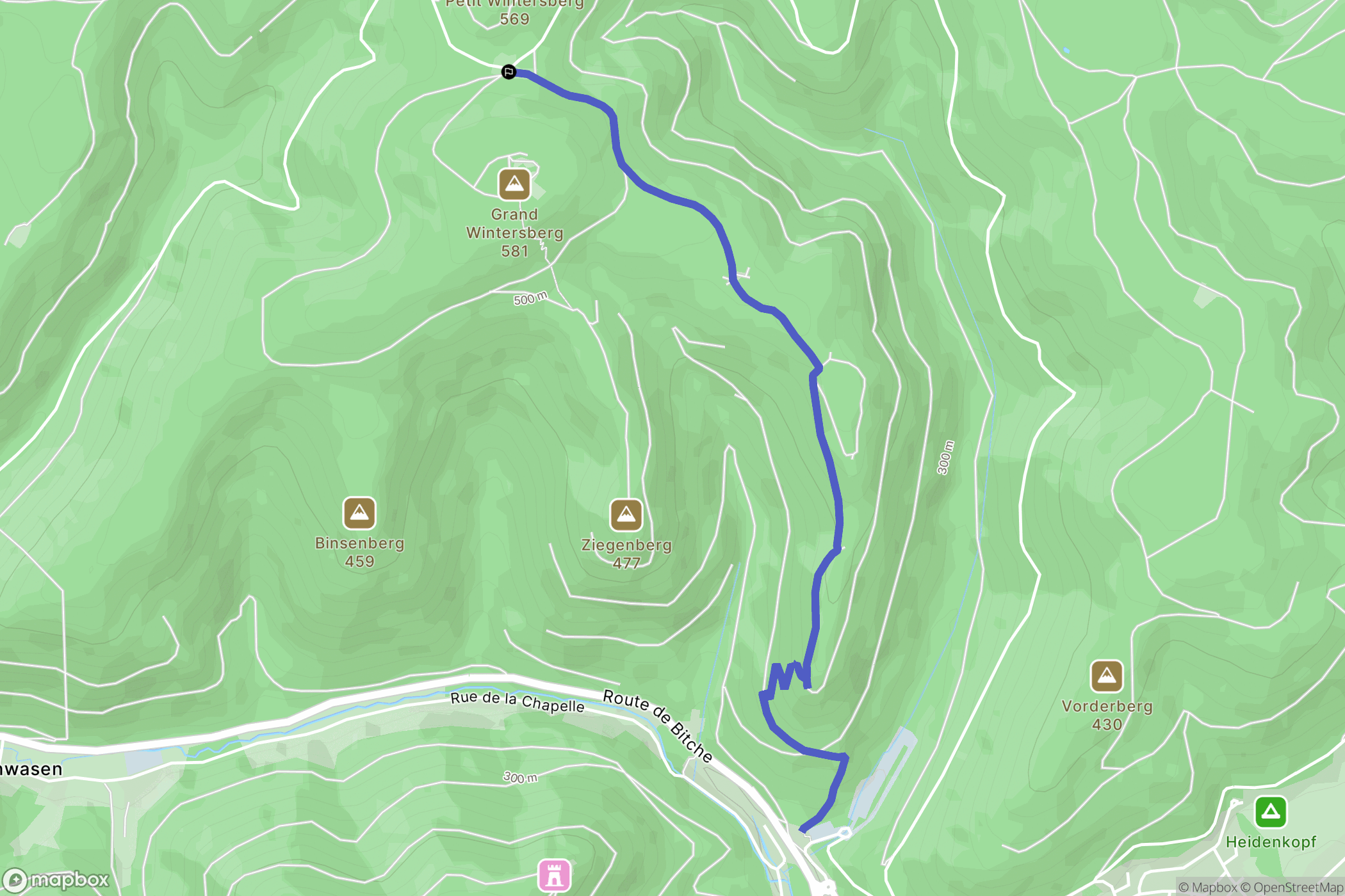 Niederbronn-les-Bains : carte du parcours de randonnée - France