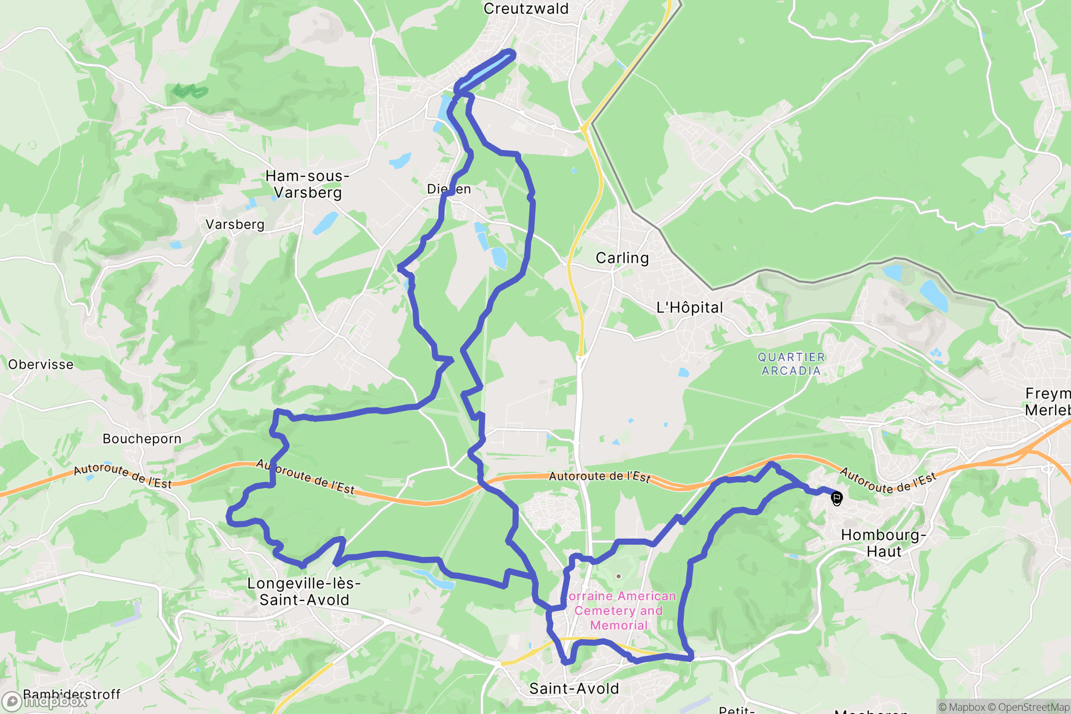 Hombourg-Haut : carte du parcours de randonnée - France