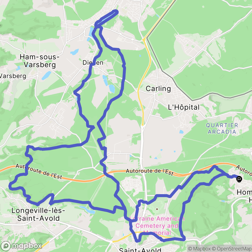 Hombourg-Haut : carte du parcours de randonnée - France