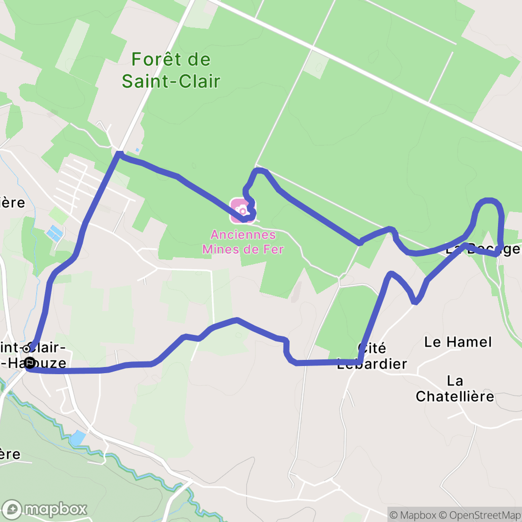 Saint-Clair-de-Halouze : carte du parcours de randonnée - France