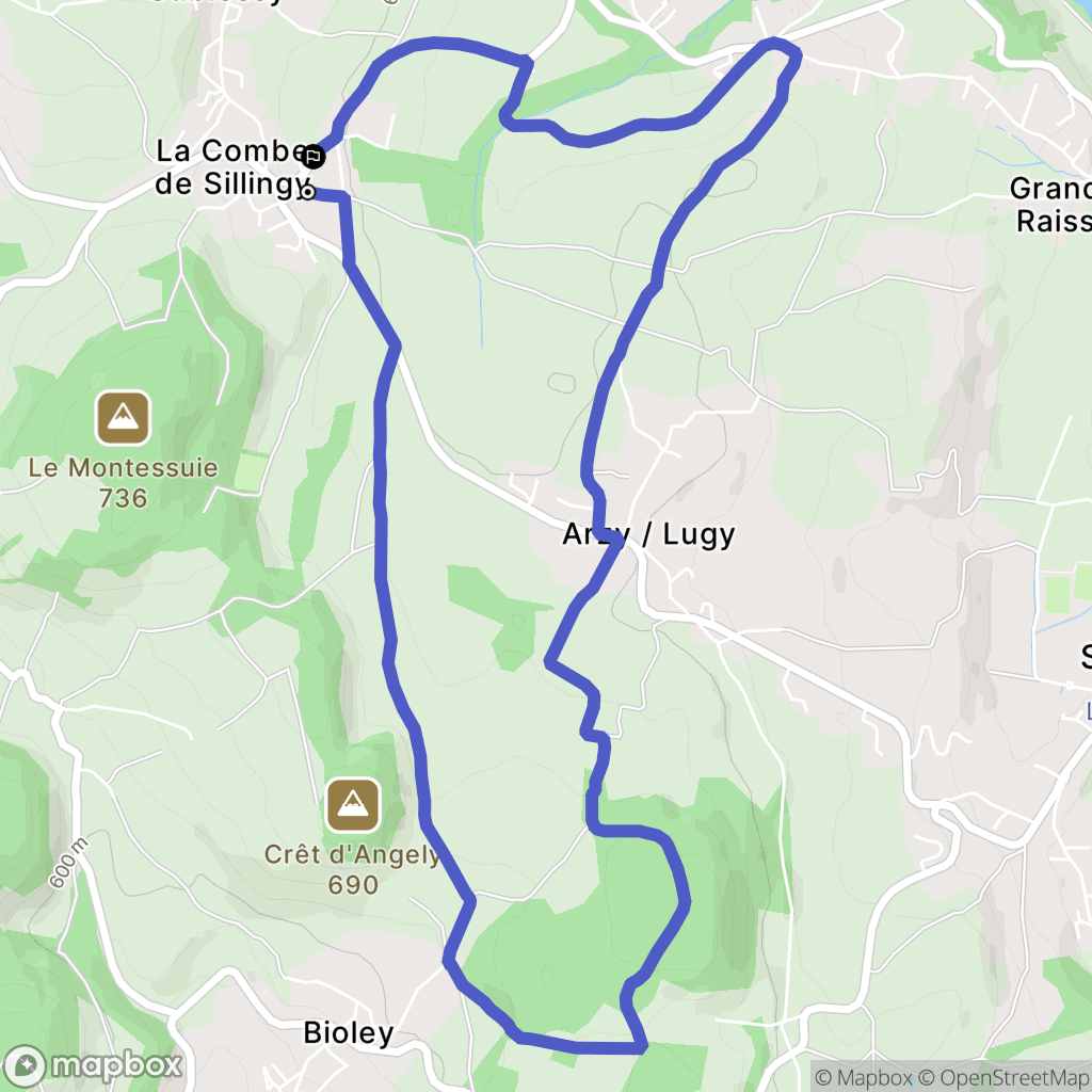 Sillingy : carte du parcours de randonnée - France