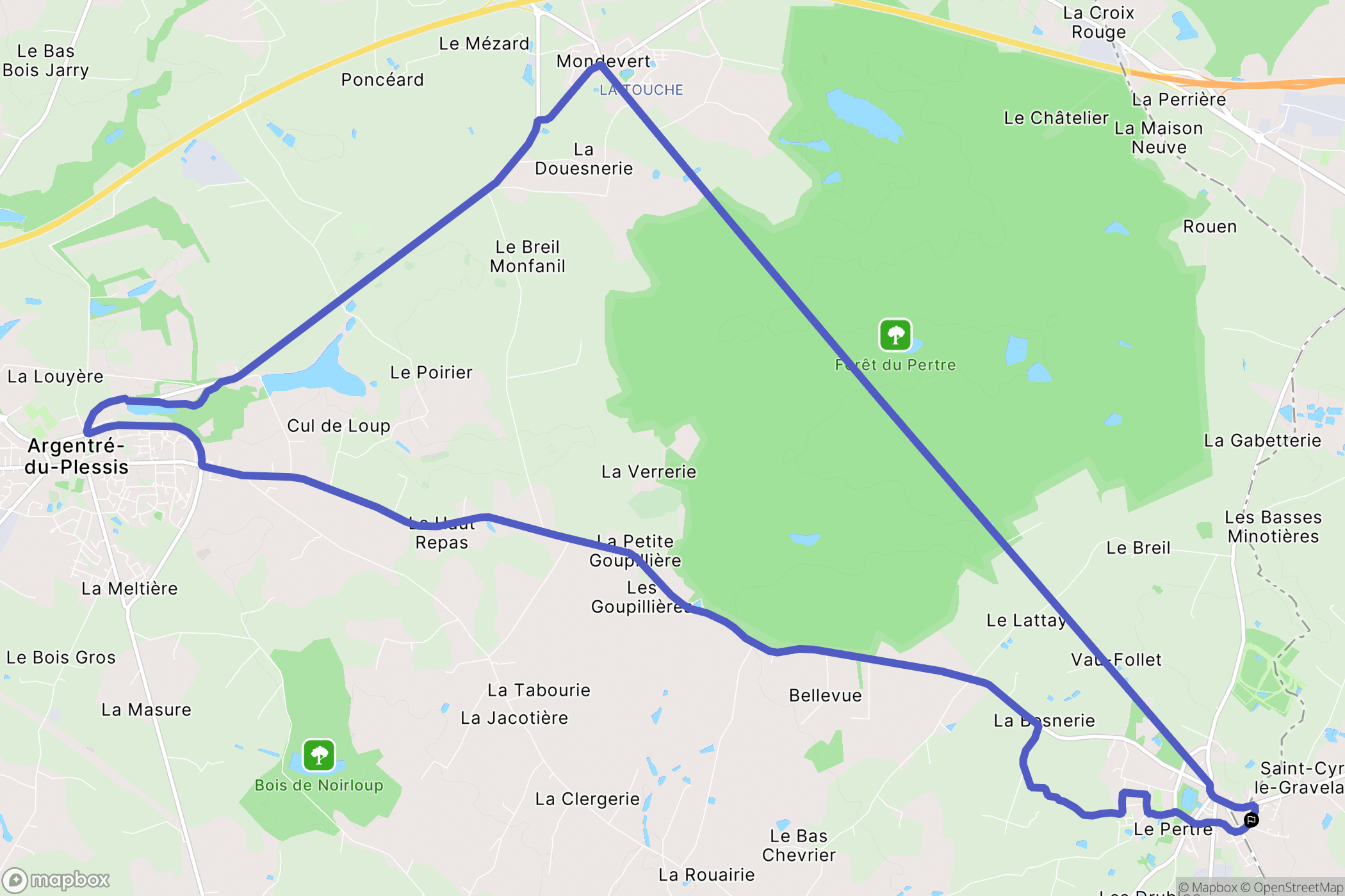 Saint-Cyr-le-Gravelais : carte du parcours de randonnée - France