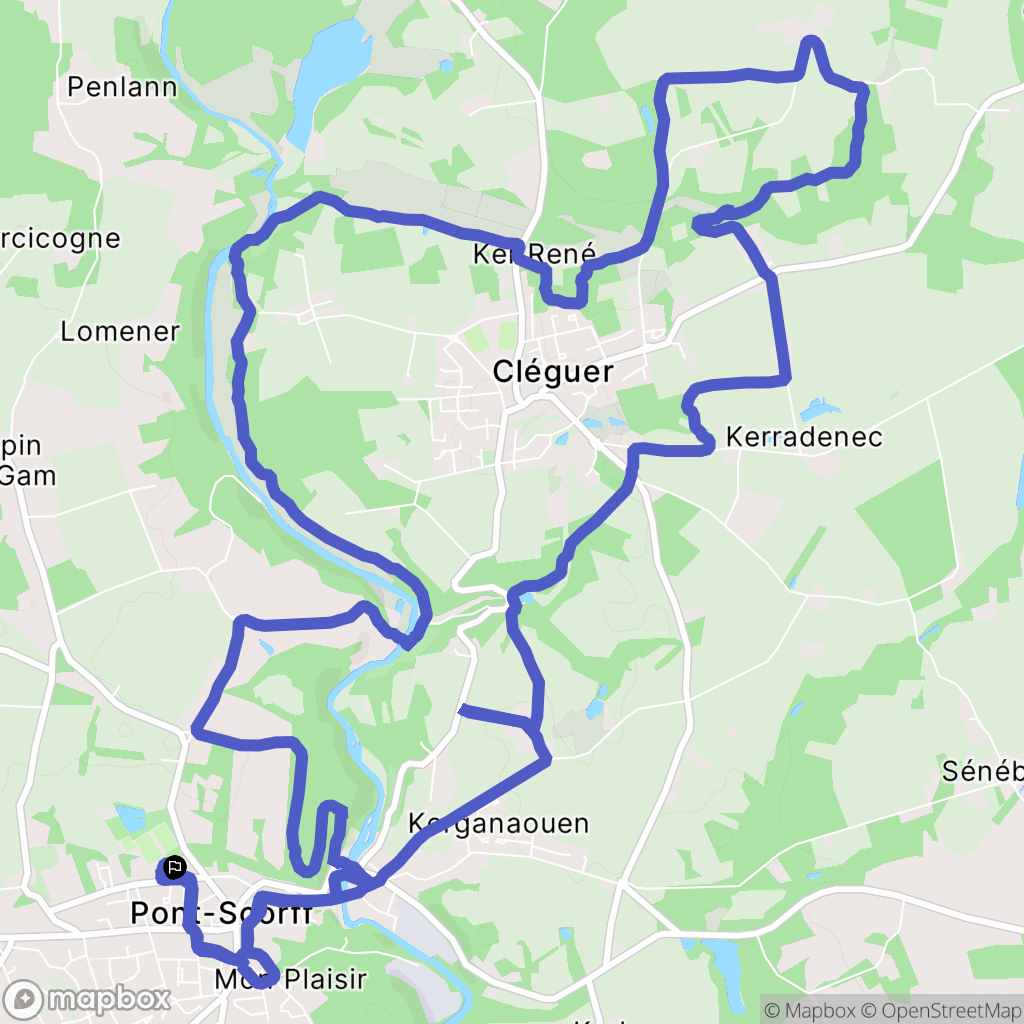 Pont-Scorff : carte du parcours de randonnée - France