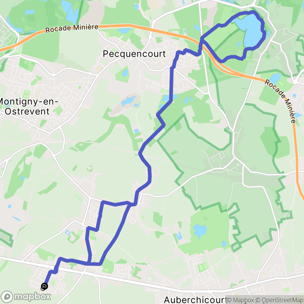 Masny : carte du parcours de randonnée - France