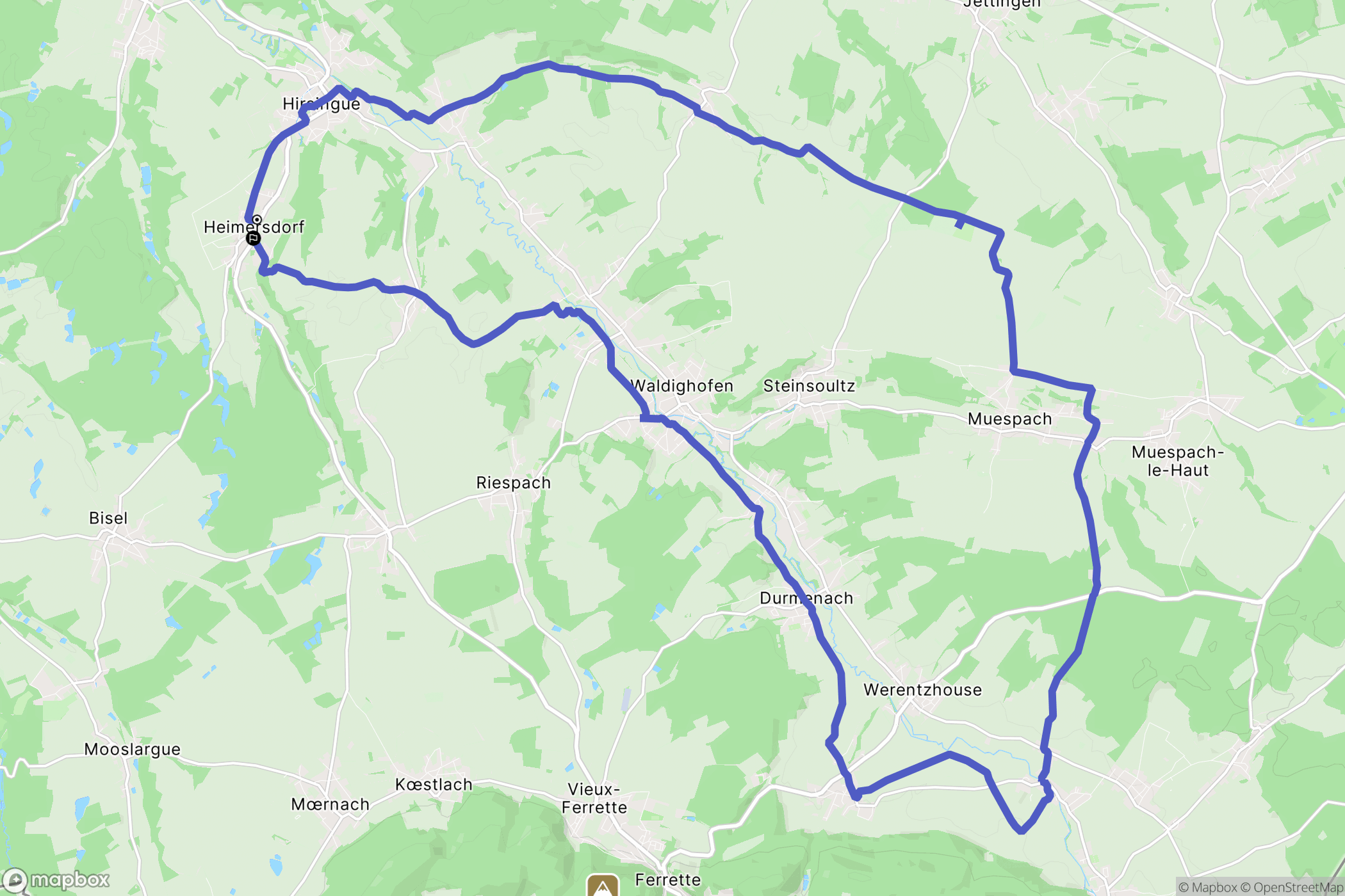 Heimersdorf : carte du parcours de randonnée - France